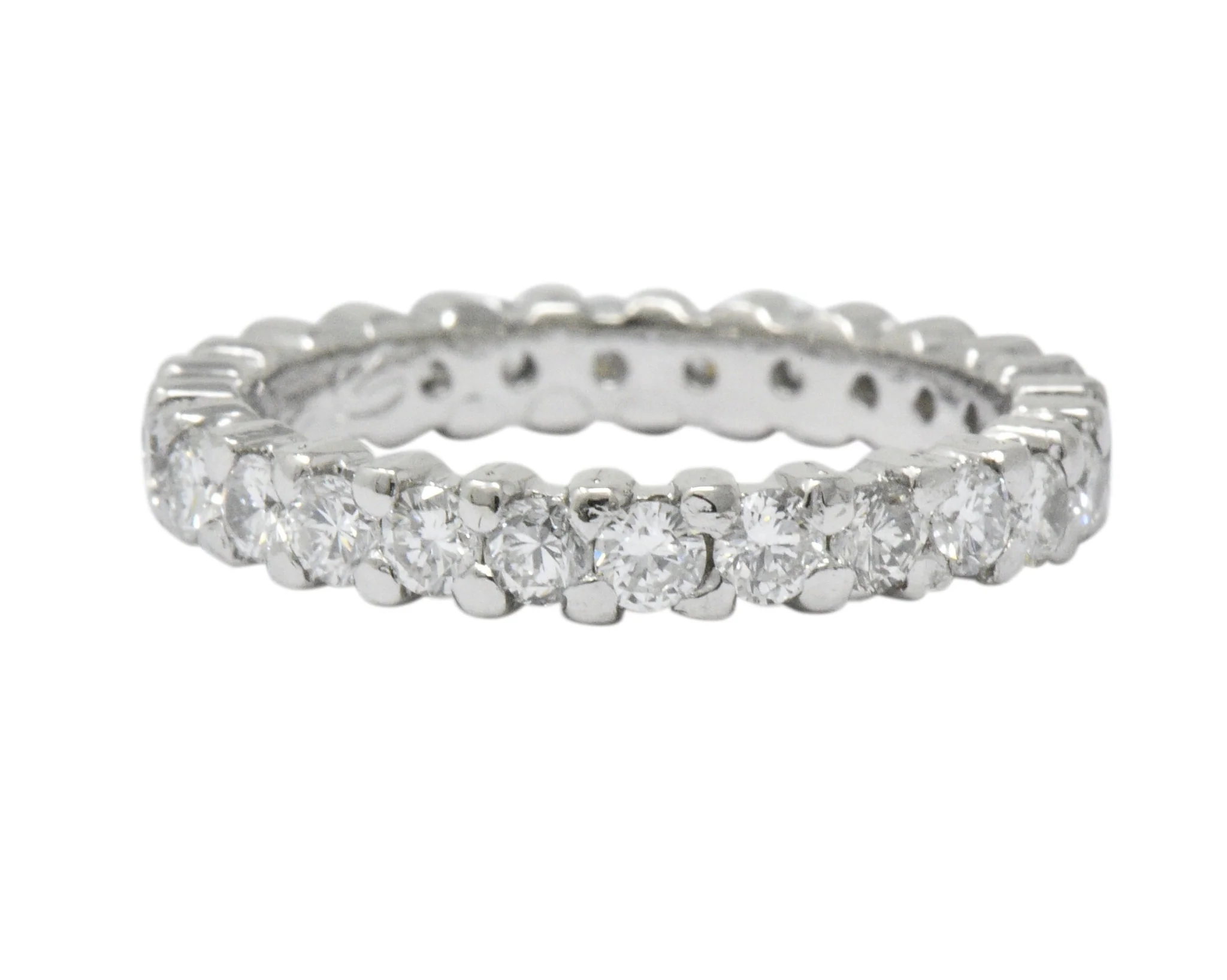 Retro 1.30 CTW Diamond Platinum Eternity Band or Stackable Ring - Image 2