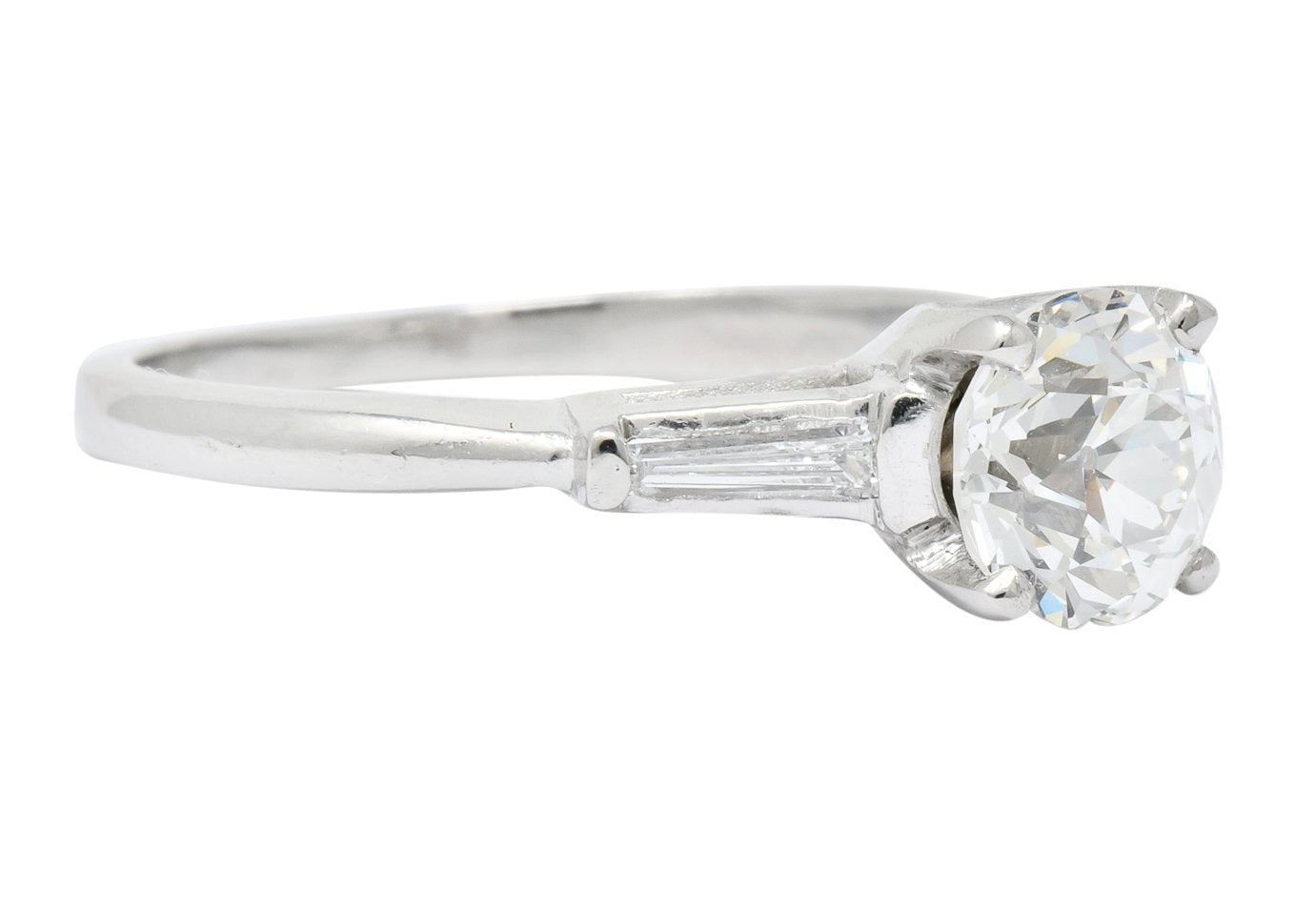 Retro 1.66 CTW Old European Diamond Platinum Engagement Ring GIA - Image 6