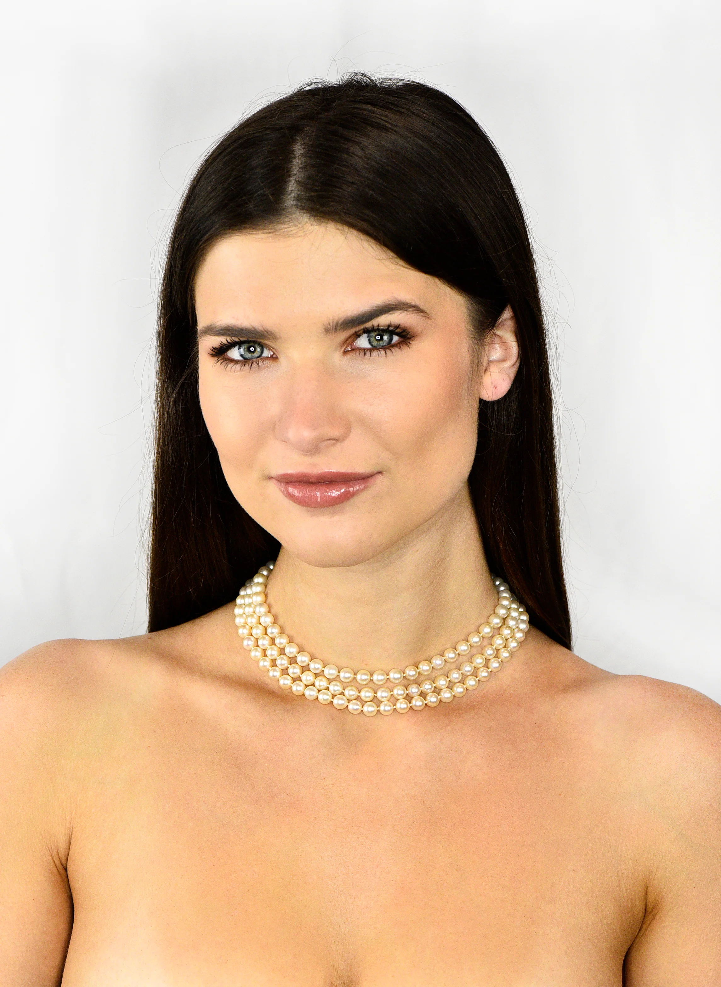 Retro 1.70 CTW Diamond Cultured Pearl 14 Karat White Gold Multi-Strand Necklace & Brooch - Image 18