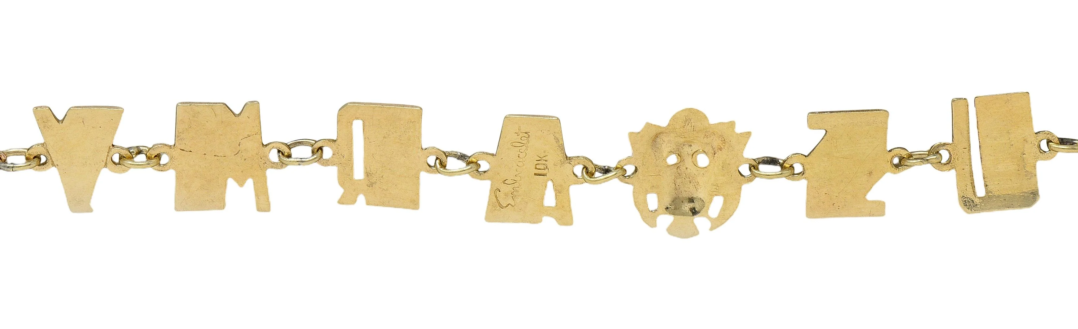 Retro 10 Karat Yellow Gold Vintage U.S. Army Link Bracelet - Image 6