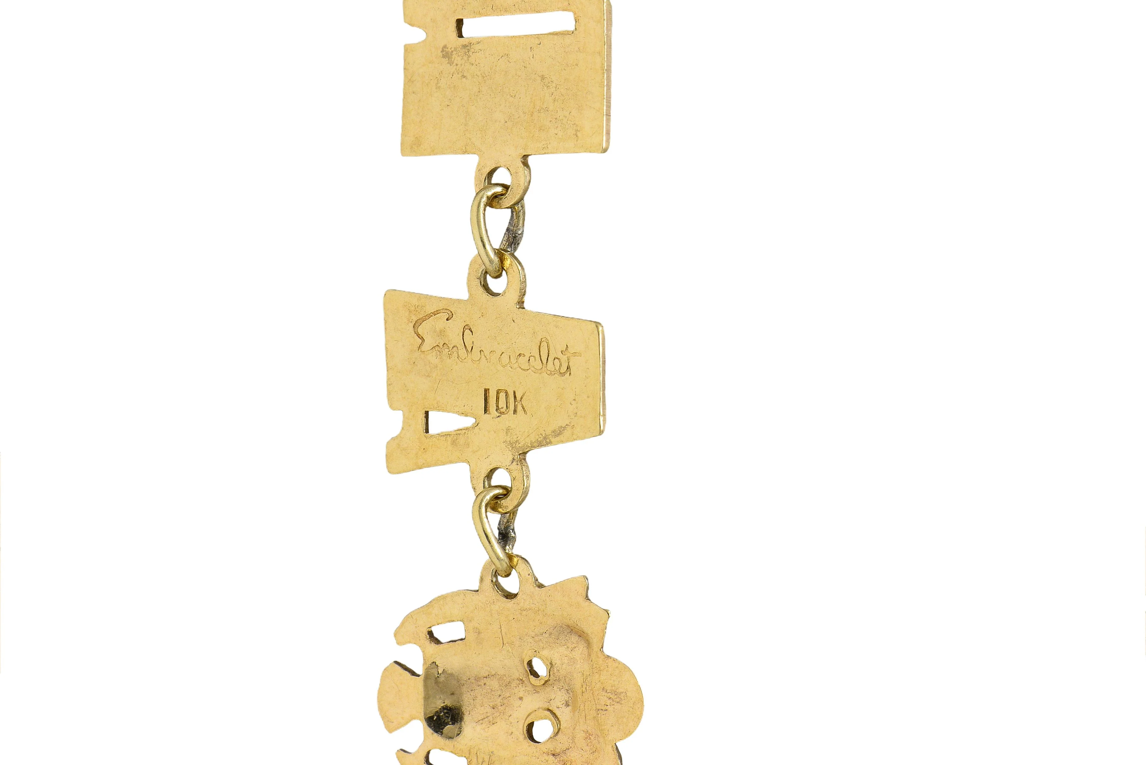 Retro 10 Karat Yellow Gold Vintage U.S. Army Link Bracelet - Image 7
