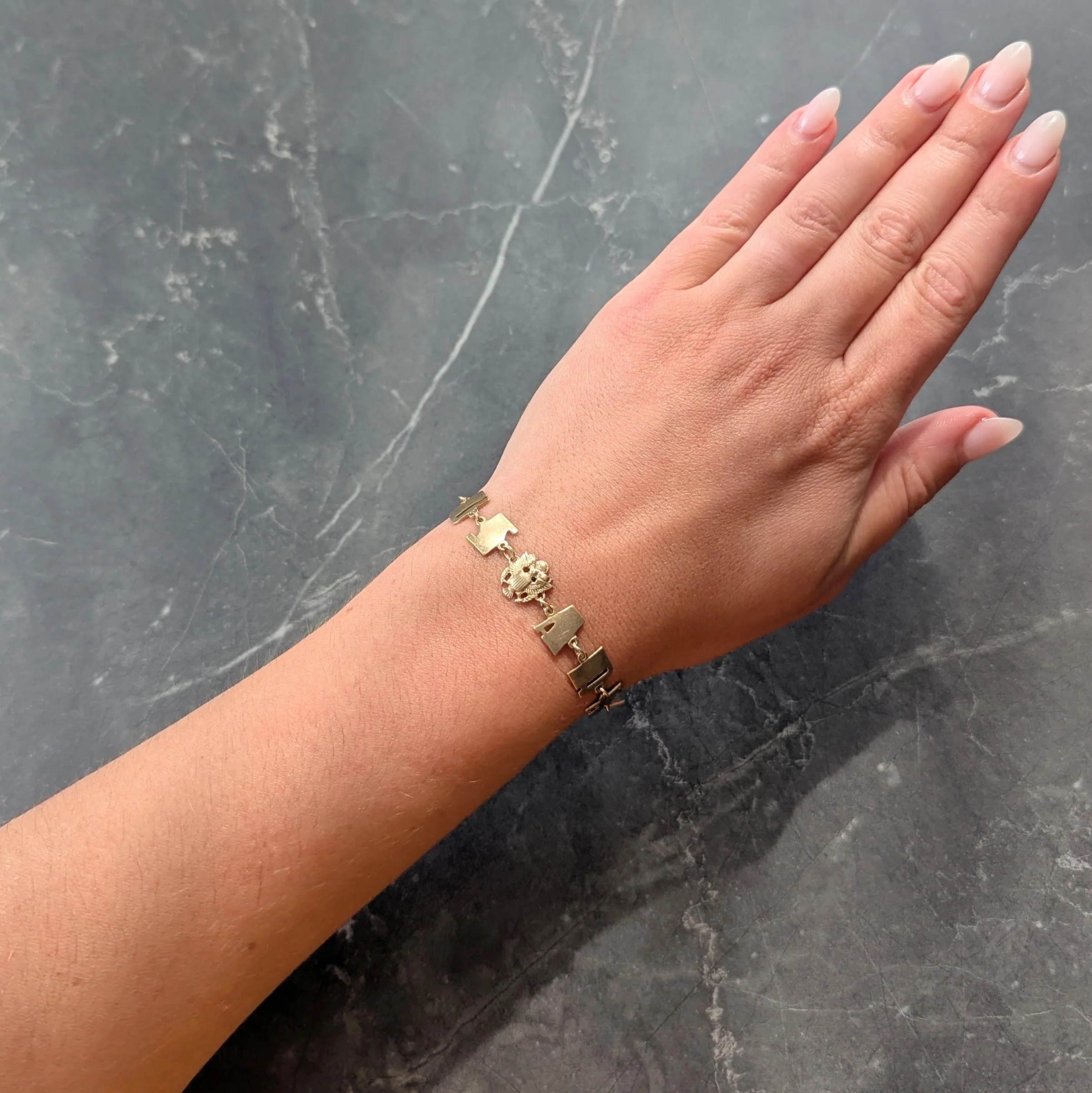 Retro 10 Karat Yellow Gold Vintage U.S. Army Link Bracelet - Image 9