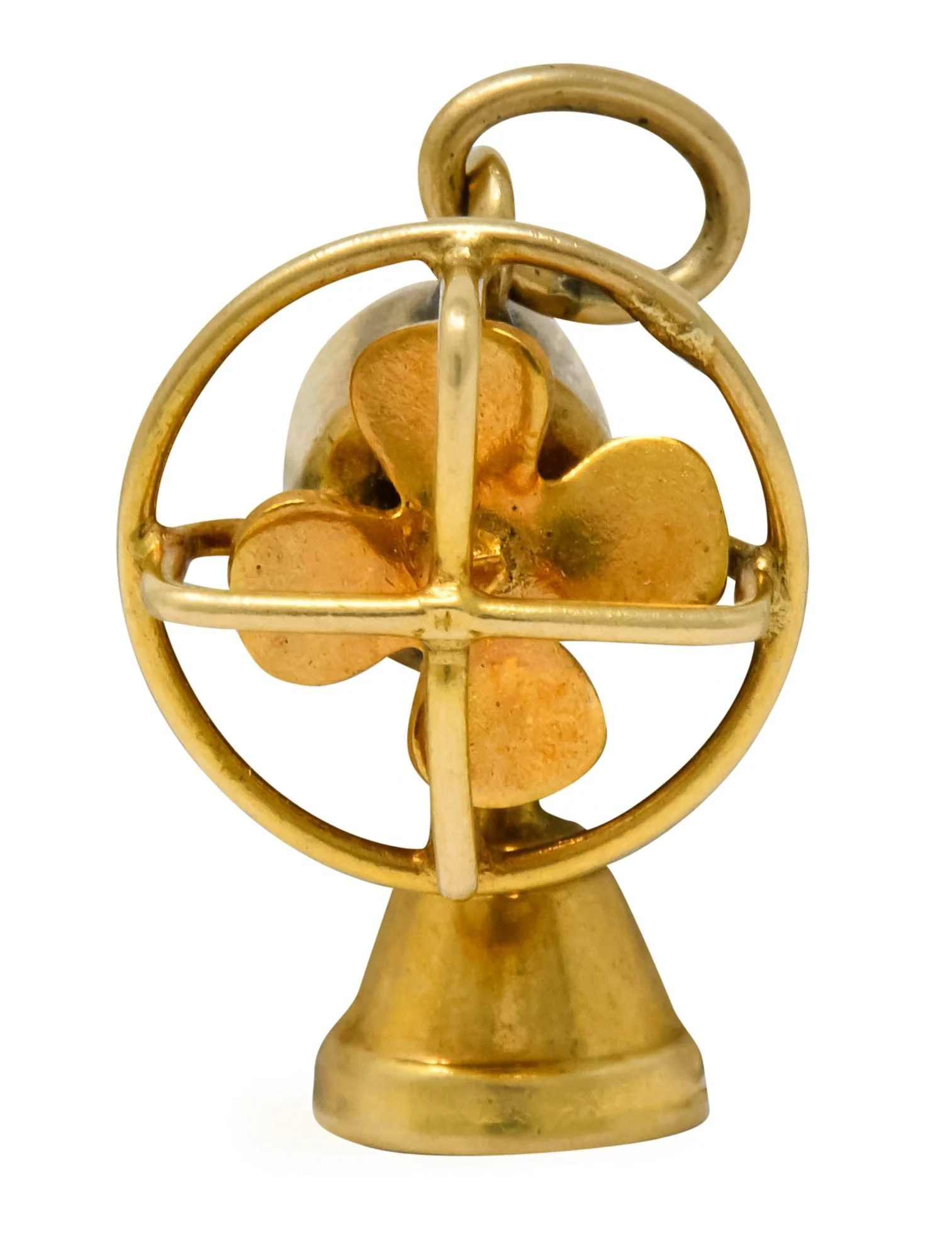 Retro 14 Karat Gold Articulated Fan Charm - Image 2