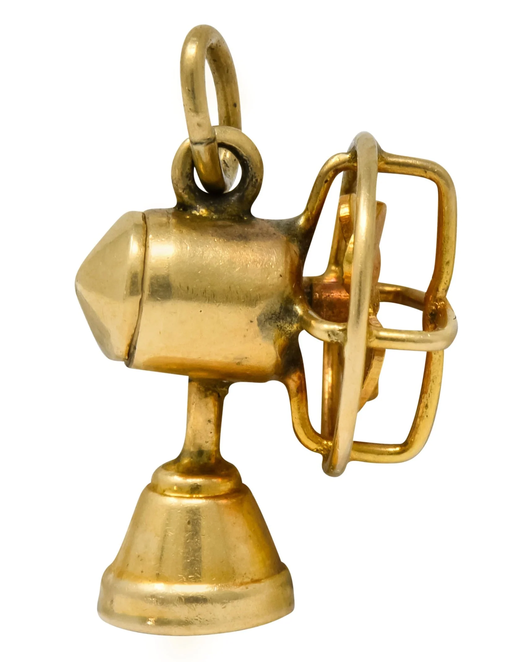 Retro 14 Karat Gold Articulated Fan Charm - Image 4