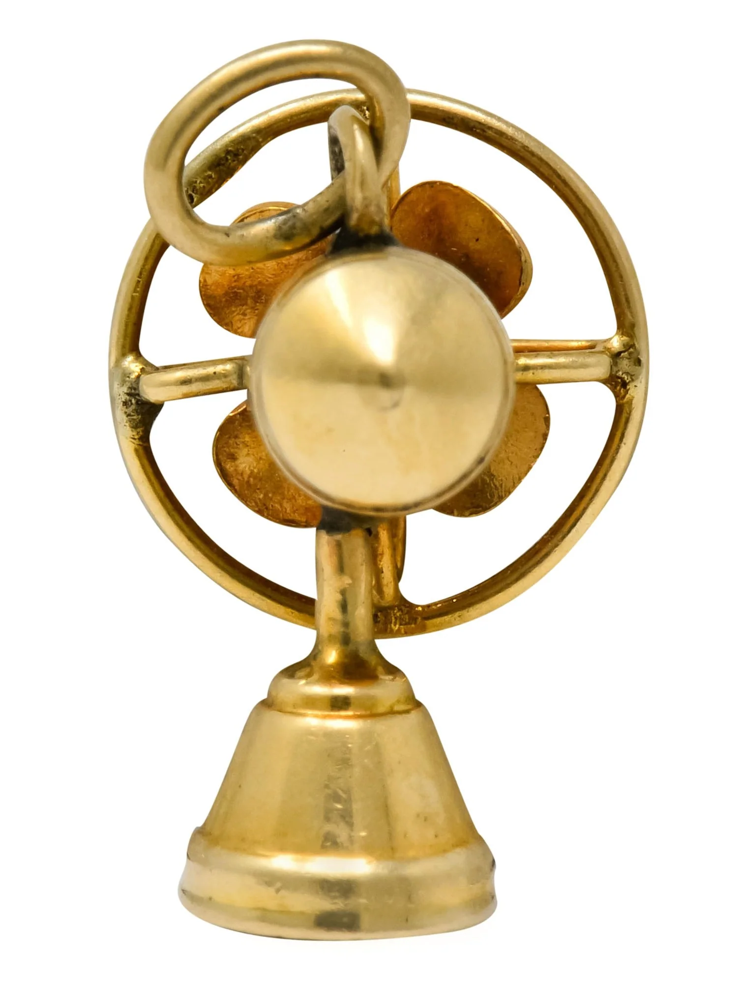 Retro 14 Karat Gold Articulated Fan Charm - Image 5