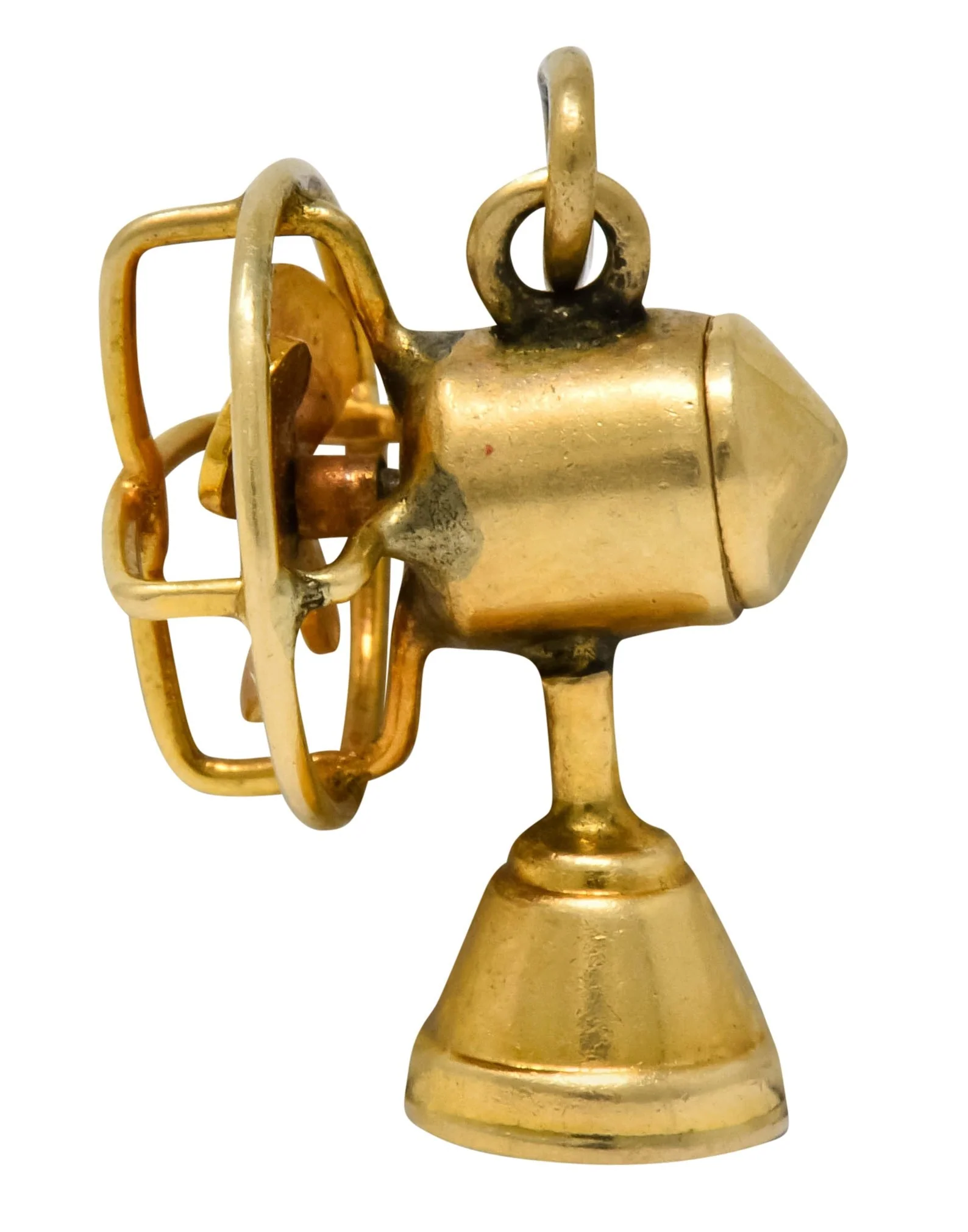 Retro 14 Karat Gold Articulated Fan Charm - Image 6