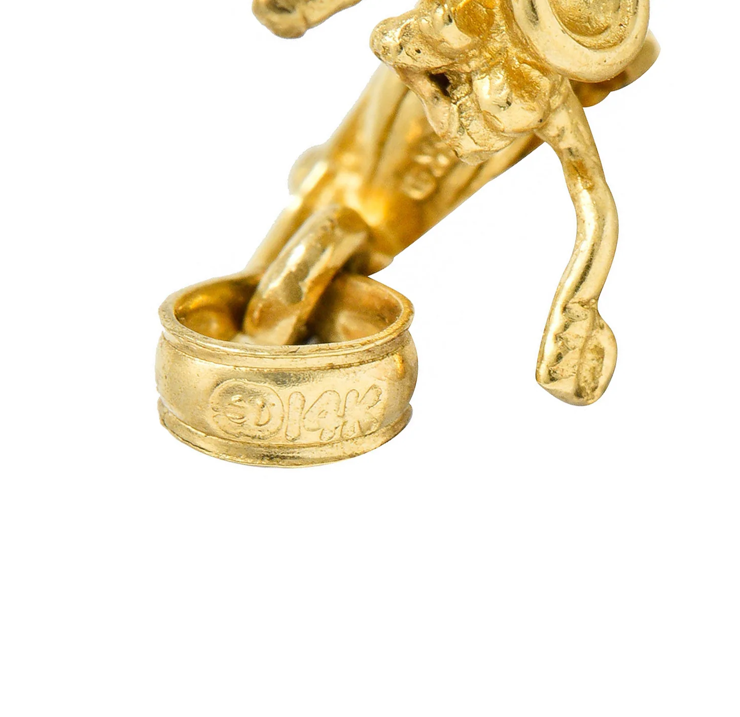 Retro 14 Karat Gold Articulated Motorcycle Charm - Image 7