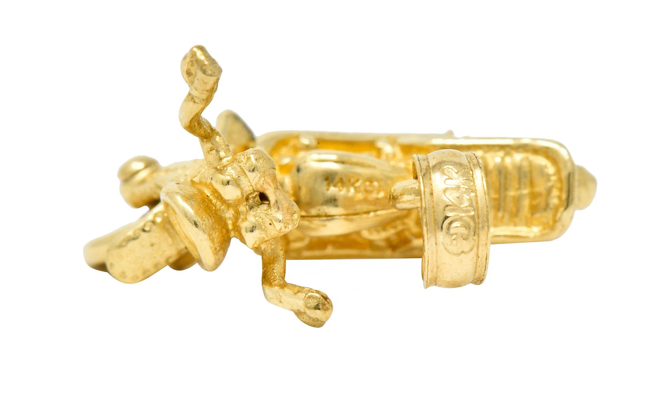 Retro 14 Karat Gold Articulated Motorcycle Charm - Image 9