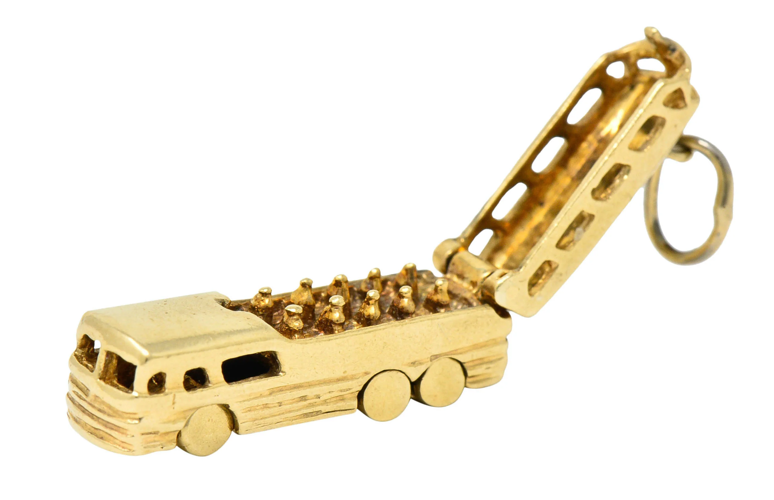 Retro 14 Karat Gold Articulated Scenicruiser Greyhound Bus Charm - Image 2
