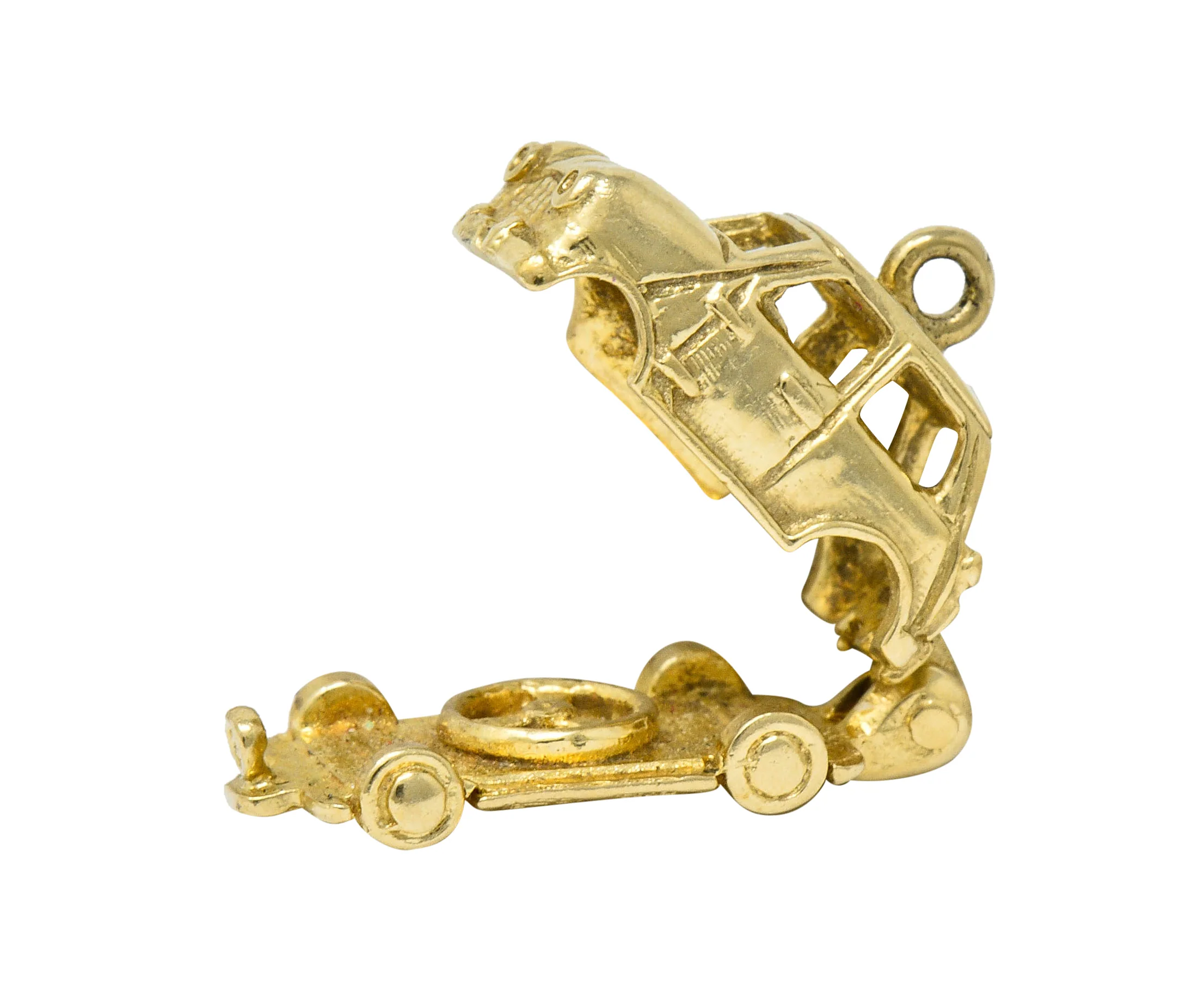 Retro 14 Karat Gold Car Charm Circa 1940 - Image 2