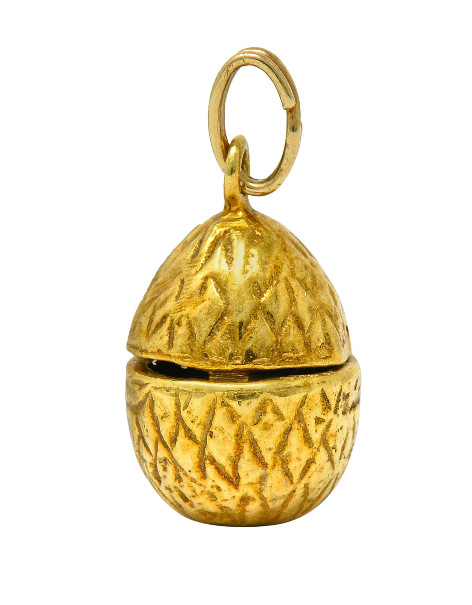 Retro 14 Karat Gold Chick In Egg Charm - Image 2