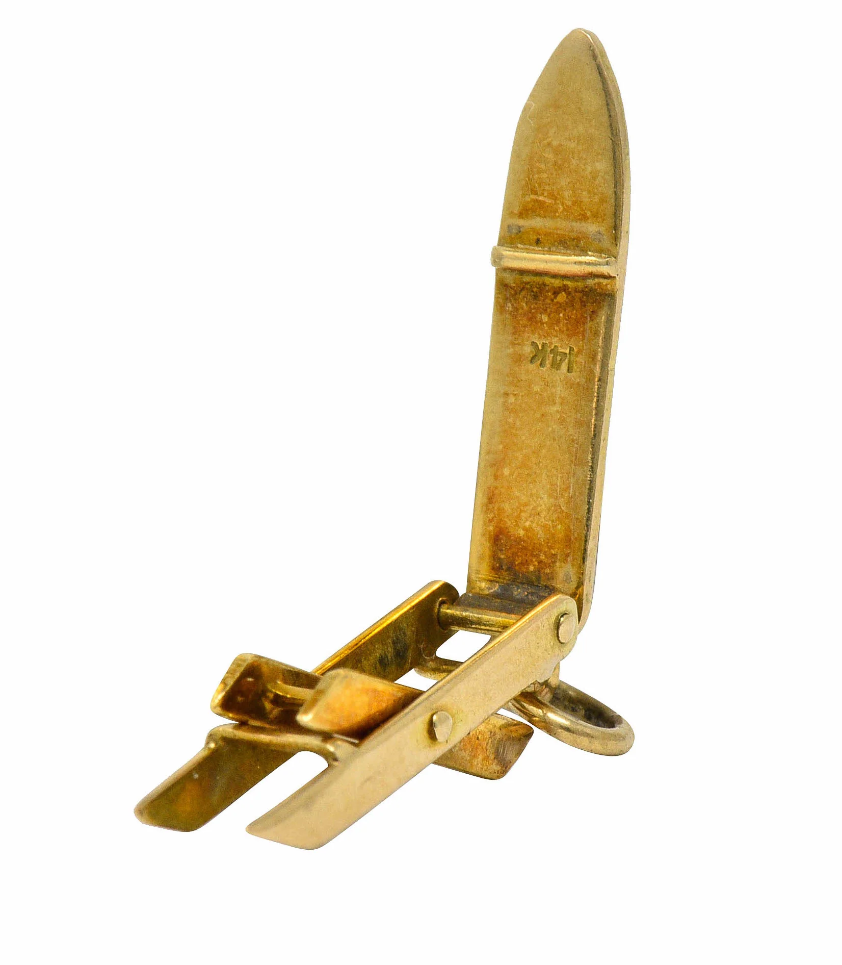 Retro 14 Karat Gold Collapsible Ironing Board Charm - Image 3