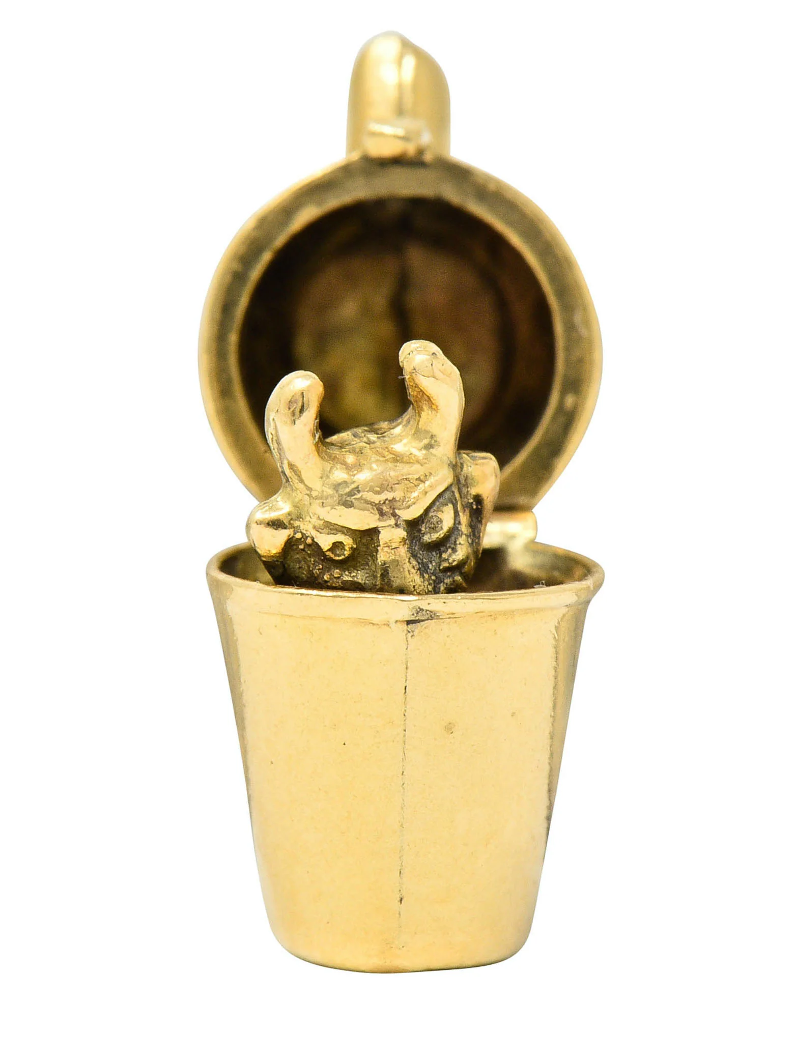 Retro 14 Karat Gold Devil Martini Shaker Charm