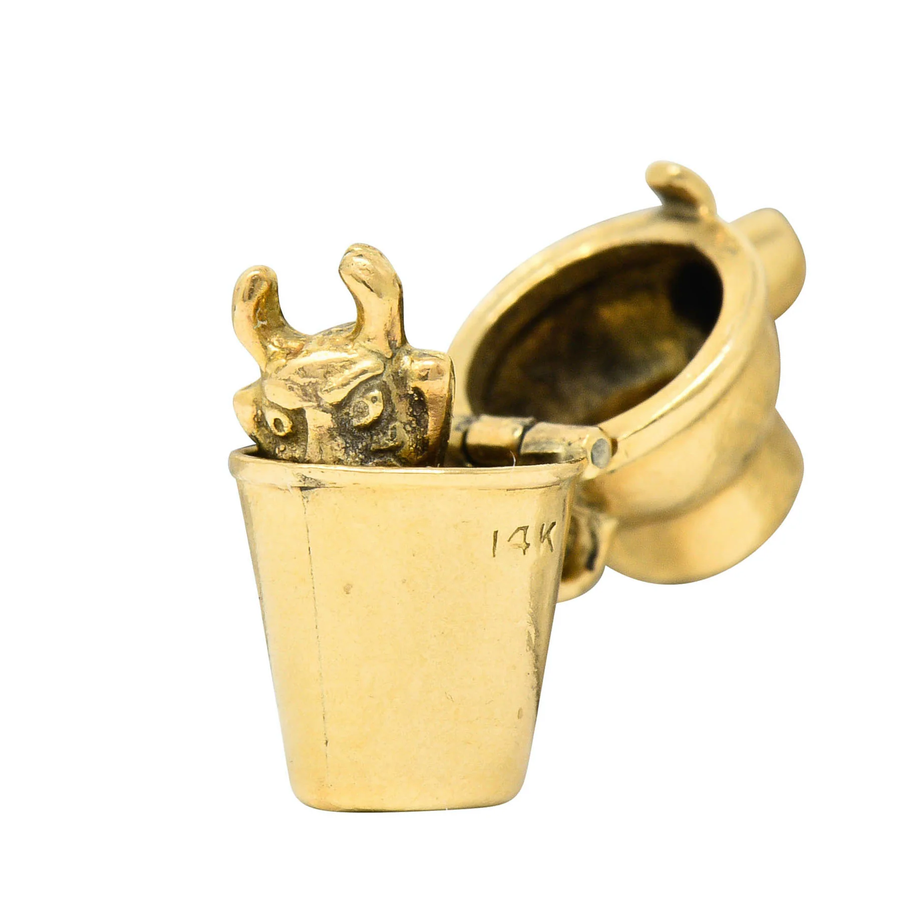 Retro 14 Karat Gold Devil Martini Shaker Charm - Image 7