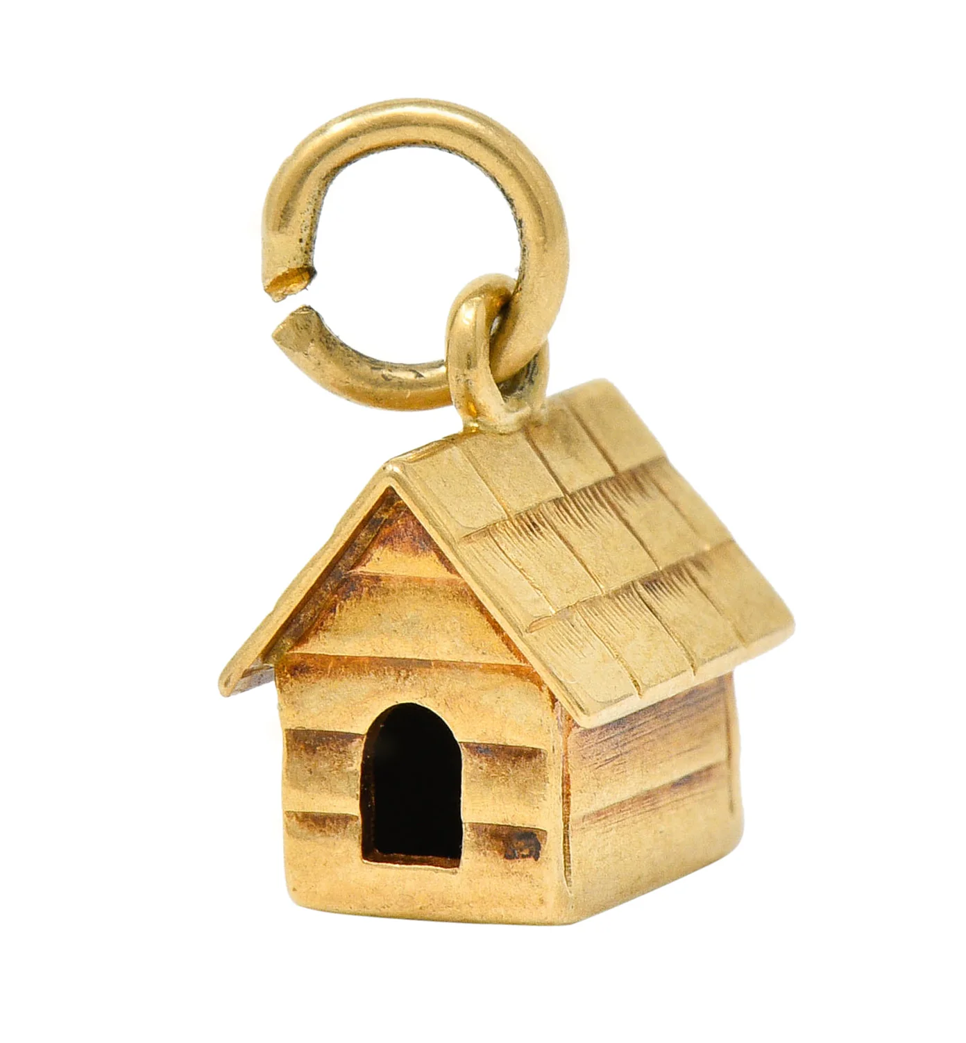 Retro 14 Karat Gold Doghouse Charm Circa 1950