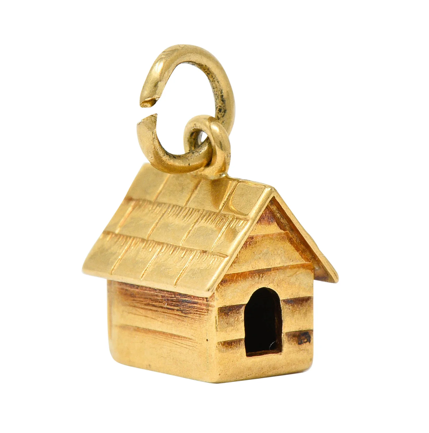 Retro 14 Karat Gold Doghouse Charm Circa 1950 - Image 2
