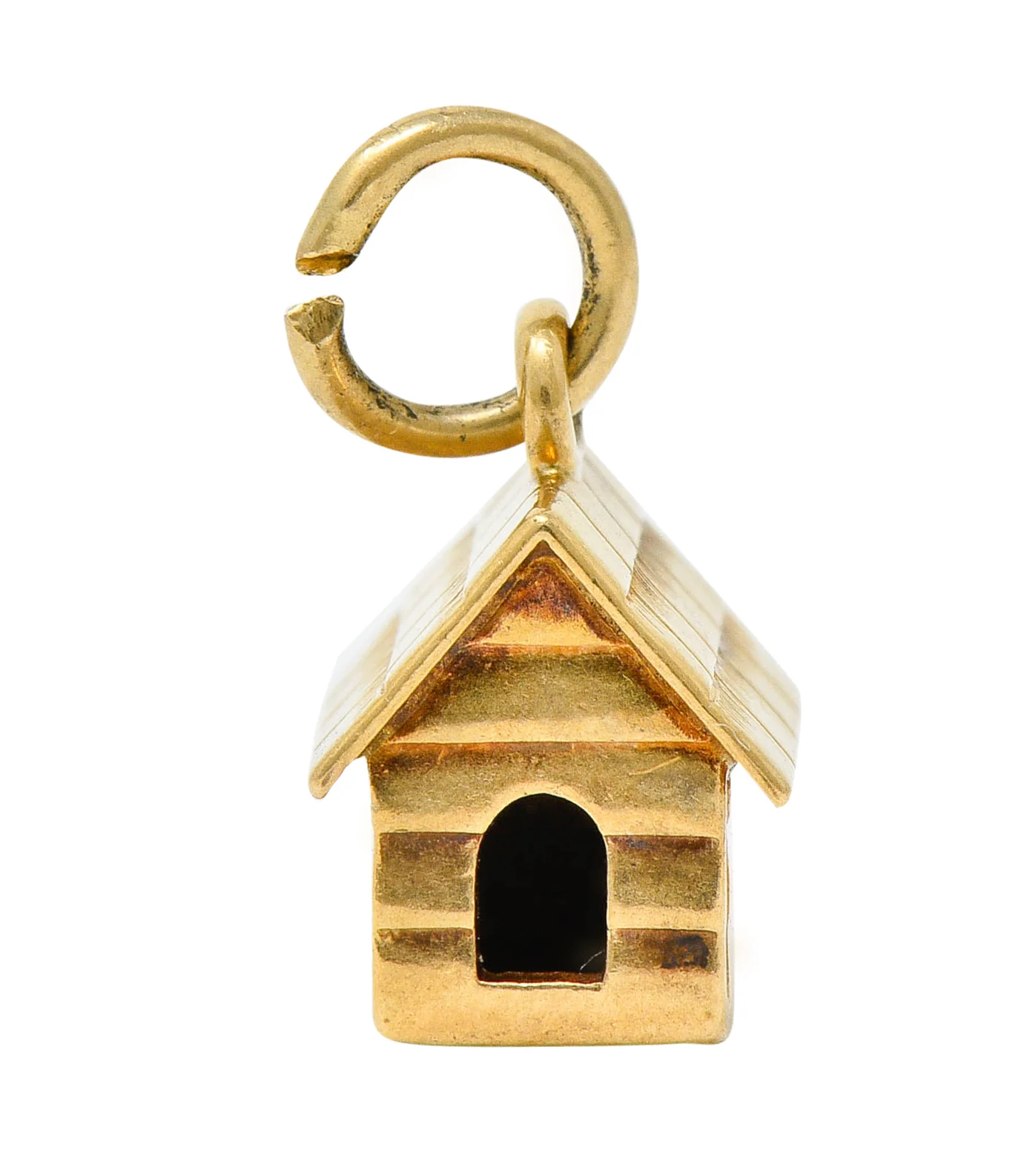Retro 14 Karat Gold Doghouse Charm Circa 1950 - Image 3