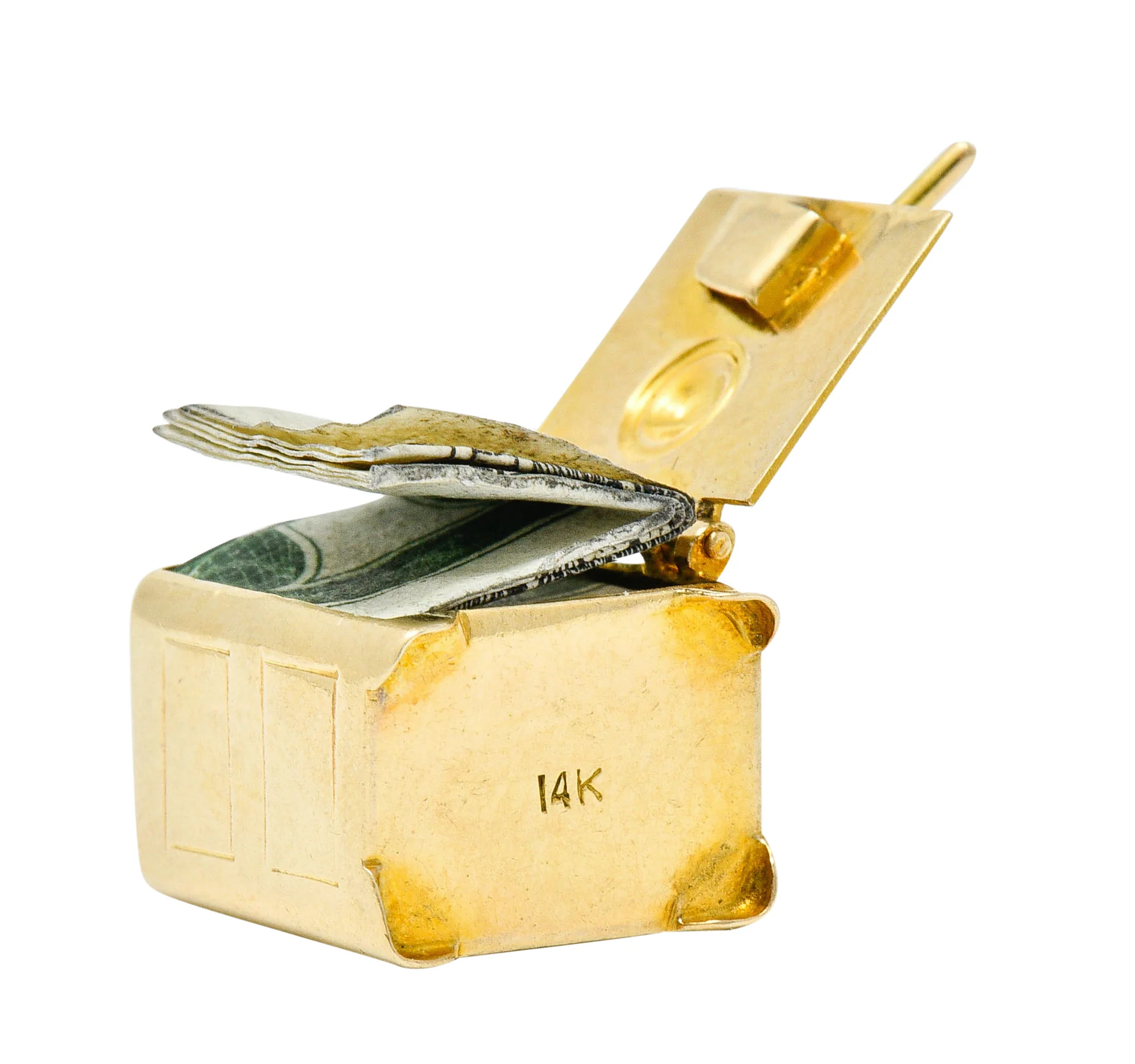 Retro 14 Karat Gold Functional Safe Charm Circa 1940 - Image 9
