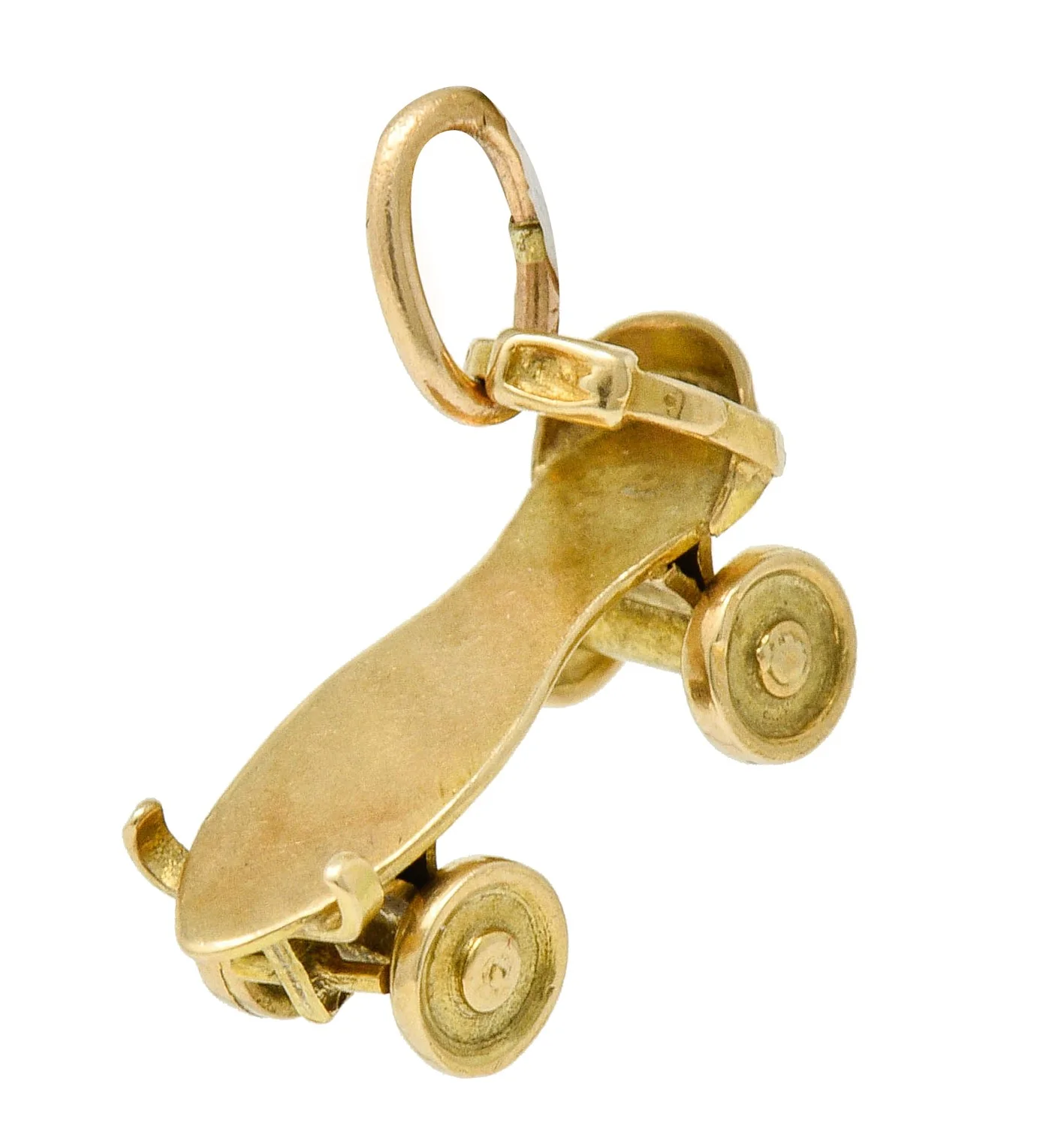 Retro 14 Karat Gold Roller Skate Charm Circa 1940 - Image 2