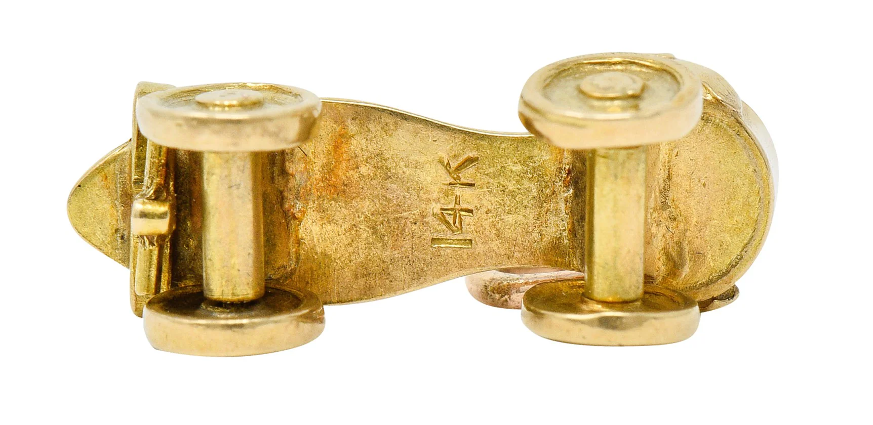 Retro 14 Karat Gold Roller Skate Charm Circa 1940 - Image 5