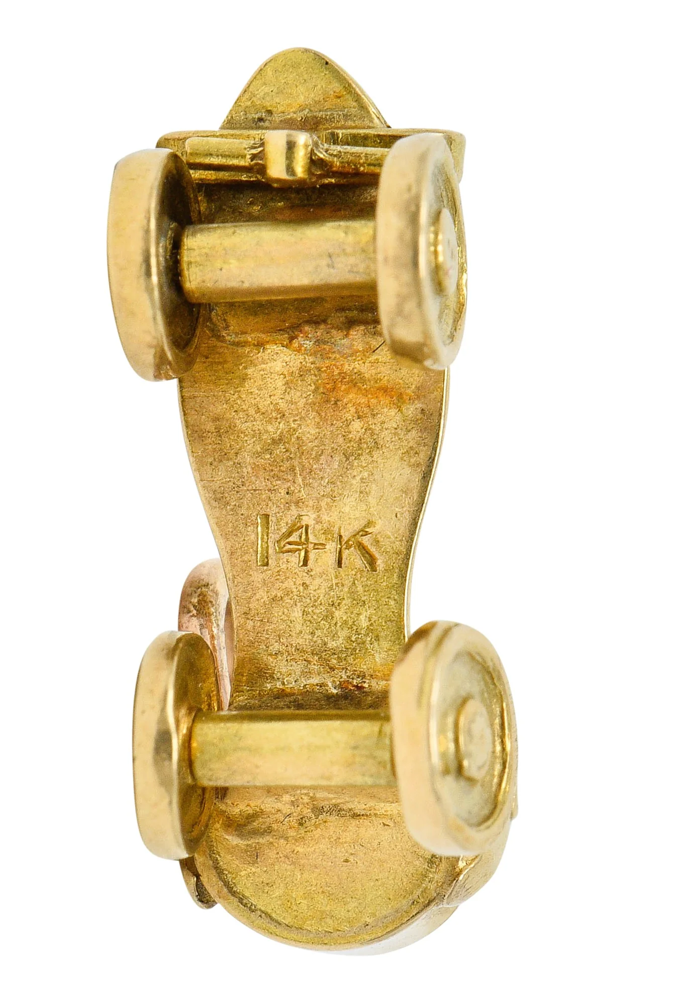Retro 14 Karat Gold Roller Skate Charm Circa 1940 - Image 6