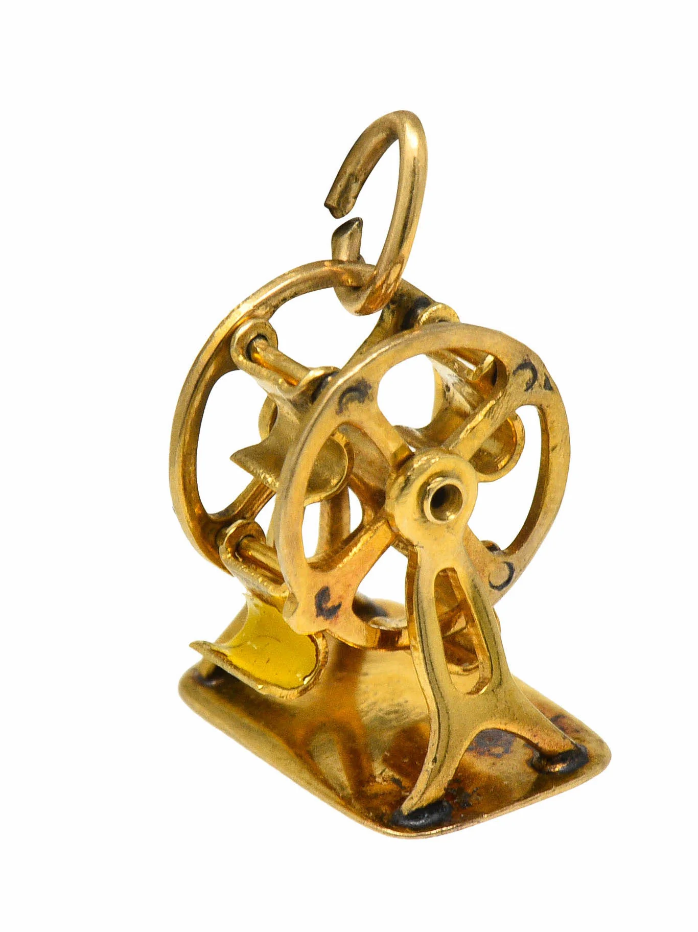 Retro 14 Karat Gold Rotating Ferris Wheel Charm Circa 1950 - Image 3