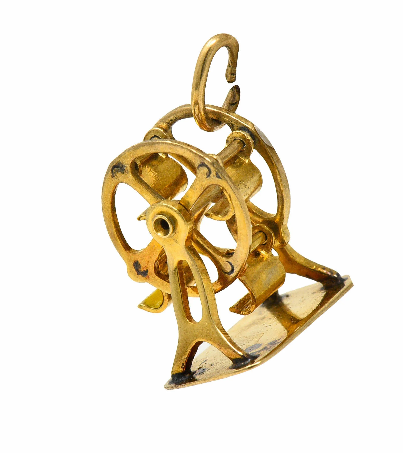 Retro 14 Karat Gold Rotating Ferris Wheel Charm Circa 1950 - Image 4