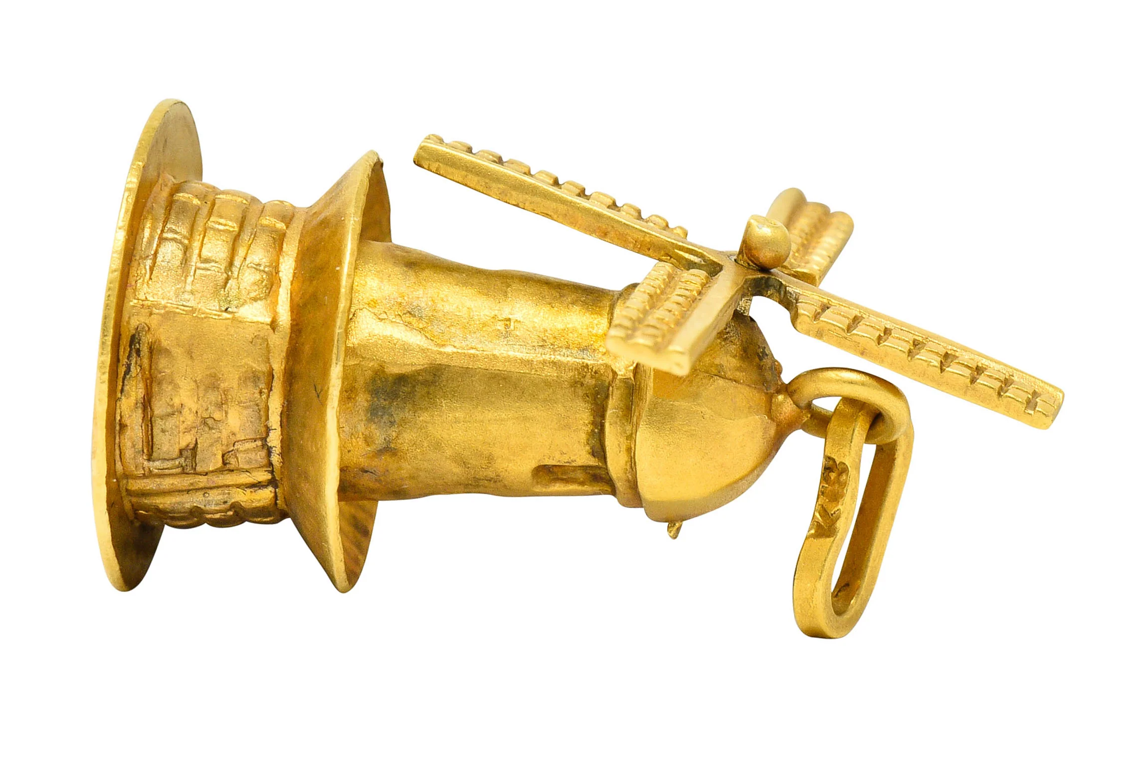Retro 18 Karat Gold Articulated Dutch Windmill Charm - Image 12