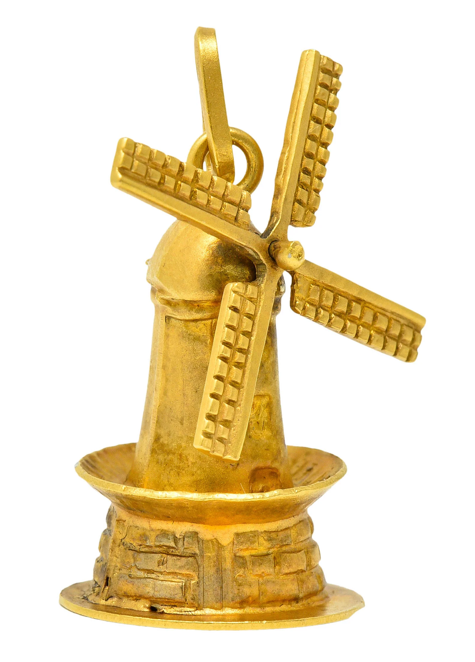 Retro 18 Karat Gold Articulated Dutch Windmill Charm - Image 4