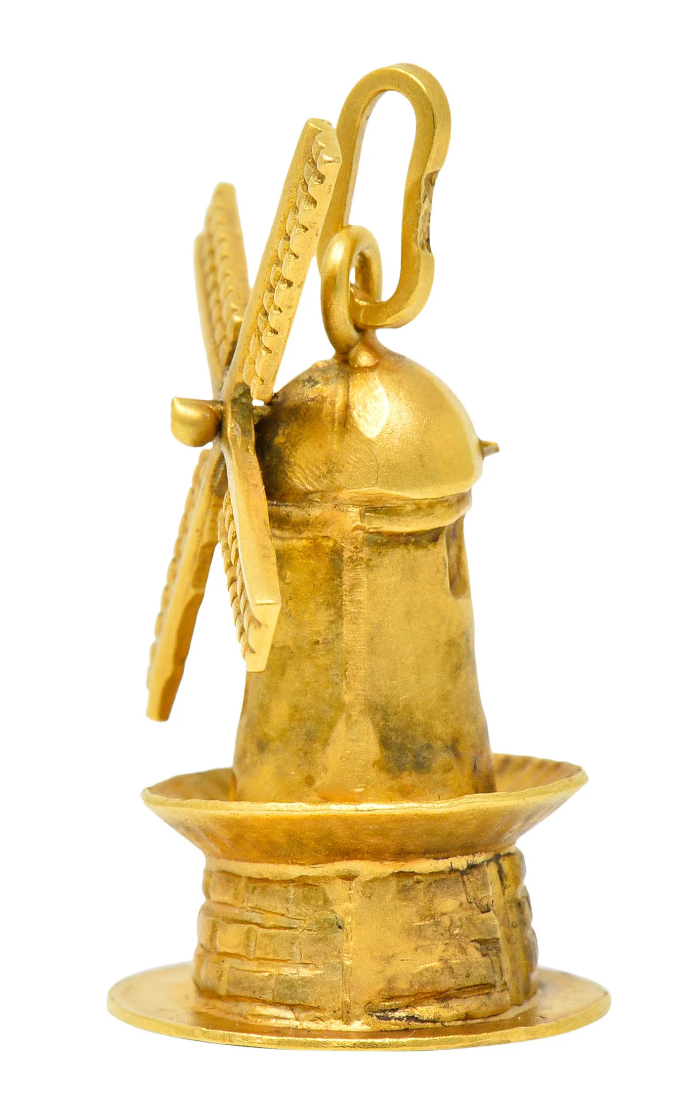 Retro 18 Karat Gold Articulated Dutch Windmill Charm - Image 6