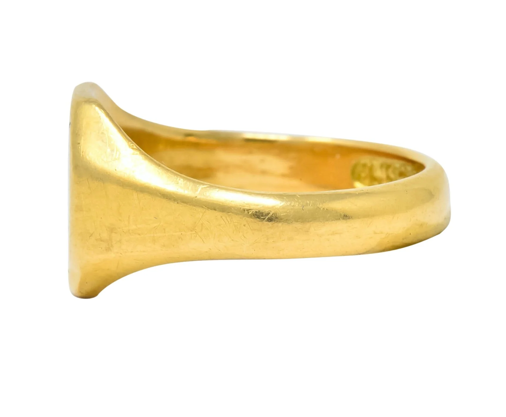 Retro 1938 Enamel 18 Karat Gold Ladybug Signet Pinky Ring - Image 4