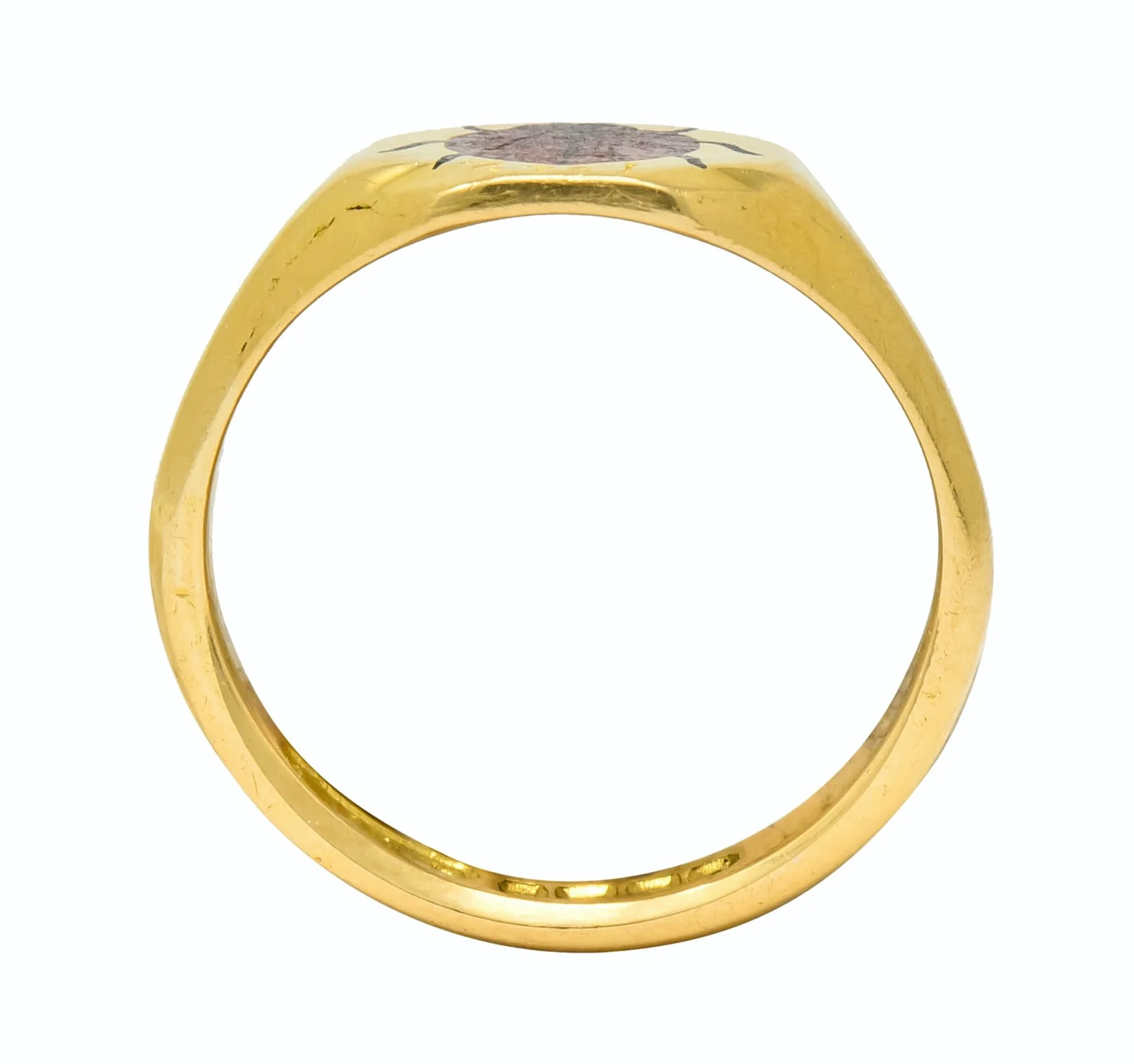 Retro 1938 Enamel 18 Karat Gold Ladybug Signet Pinky Ring - Image 7