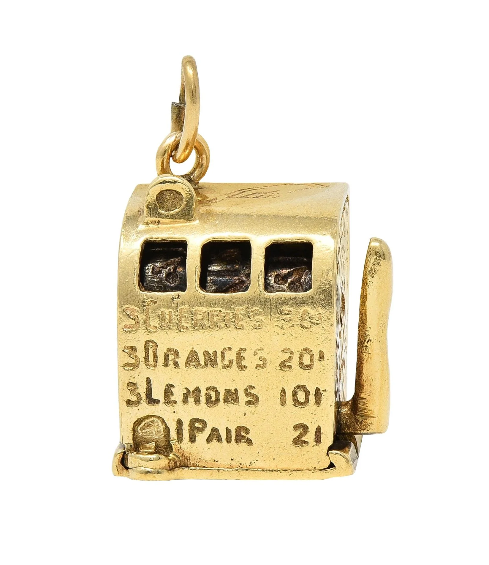 Retro 1940's Enamel 14 Karat Yellow Gold Slot Machine Vintage Charm - Image 10