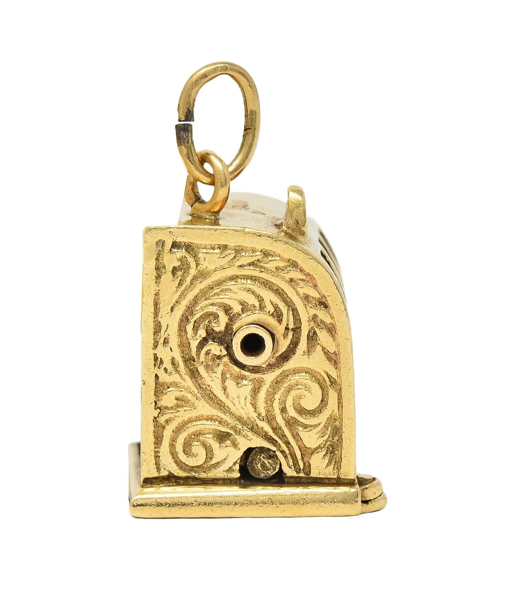 Retro 1940's Enamel 14 Karat Yellow Gold Slot Machine Vintage Charm - Image 9