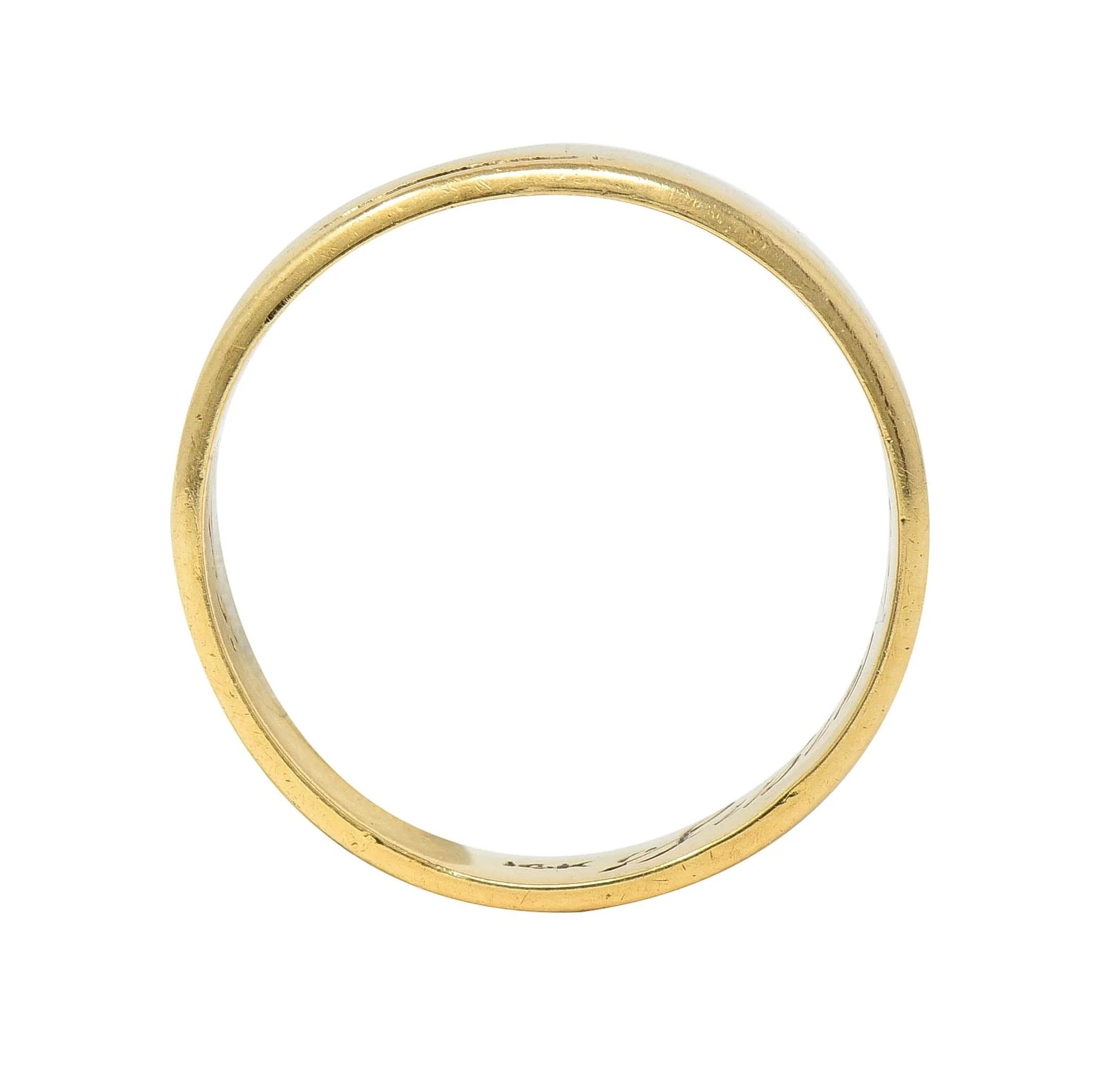 Retro 1943 14 Karat Yellow Gold Vintage Wedding Band Ring - Image 4