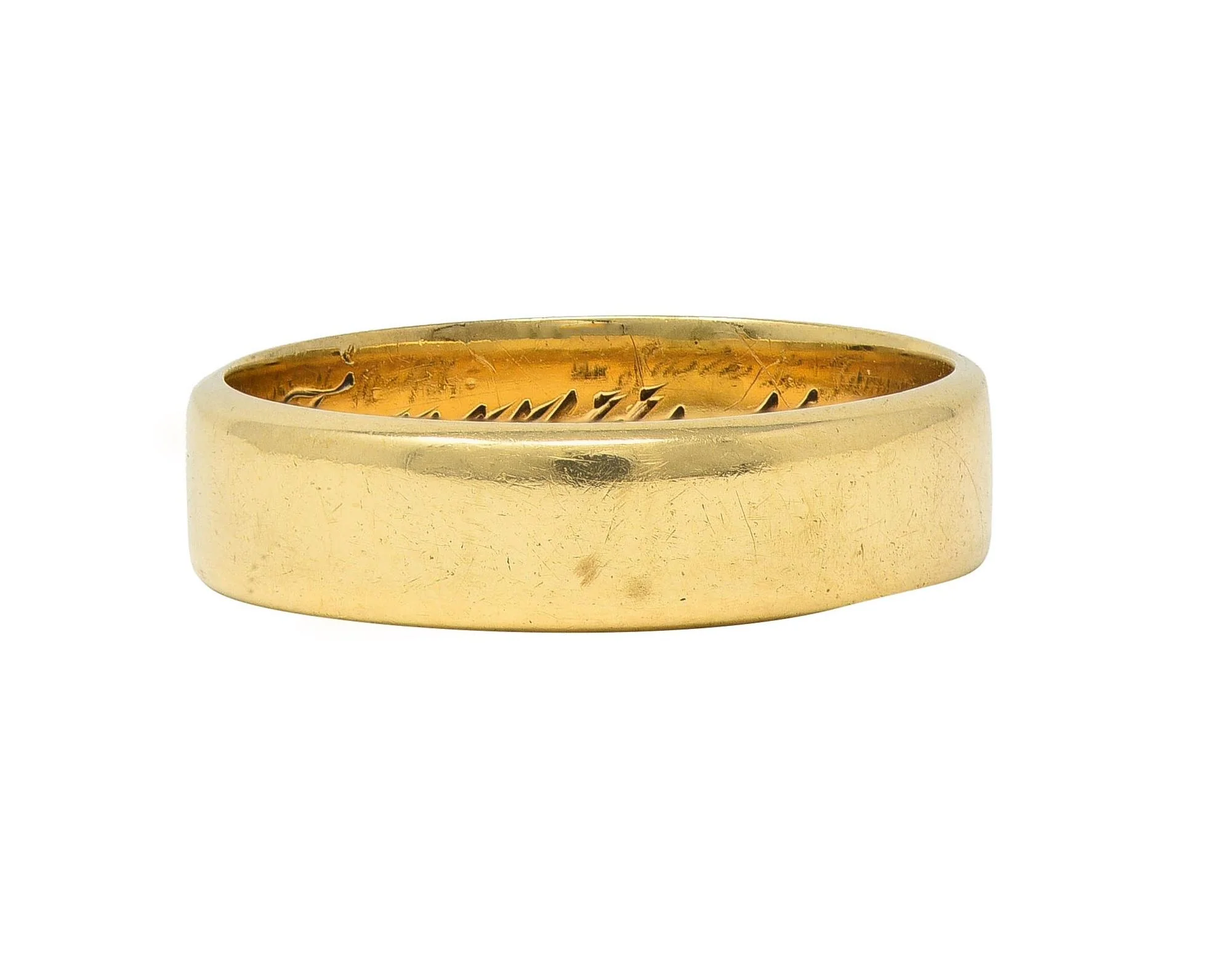 Retro 1943 14 Karat Yellow Gold Vintage Wedding Band Ring - Image 9