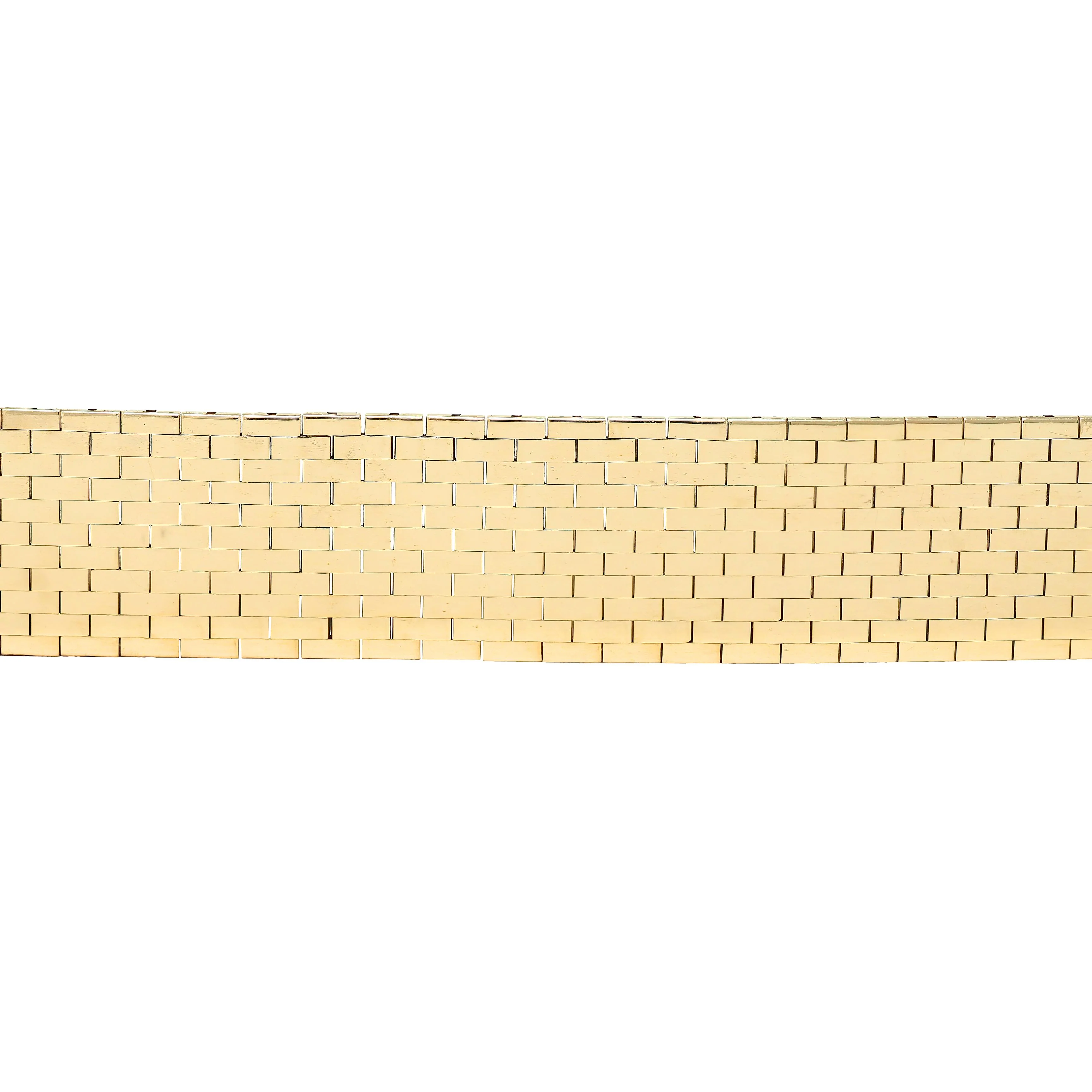 Retro 2.00 CTW Diamond 14 Karat Two-Tone Gold Vintage Mesh Buckle Bracelet - Image 4
