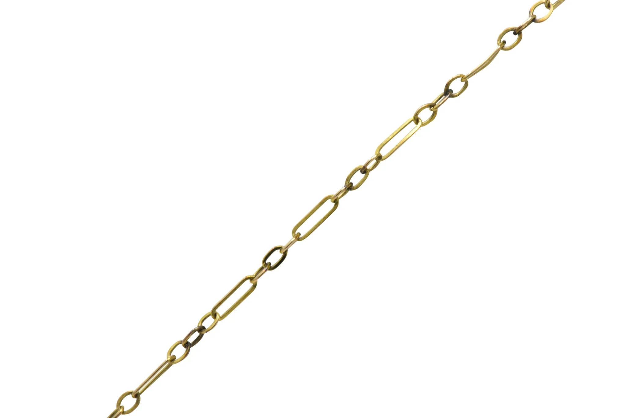 Retro 4.75 CTW Blue Zircon Seed Pearl 14 Karat Gold Drop Necklace - Image 5