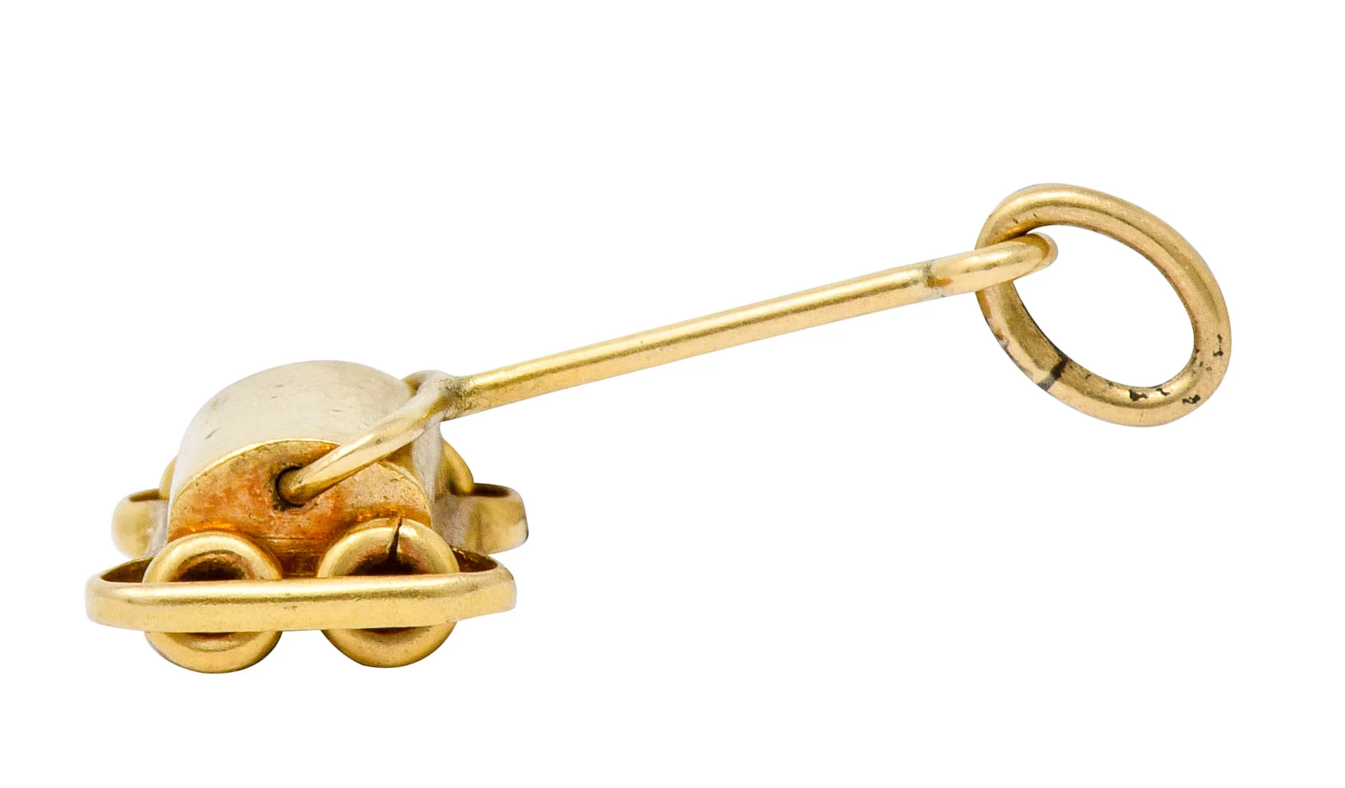 Retro Articulated 14 Karat Gold Antique Bissell Floor Sweeper Charm - Image 2