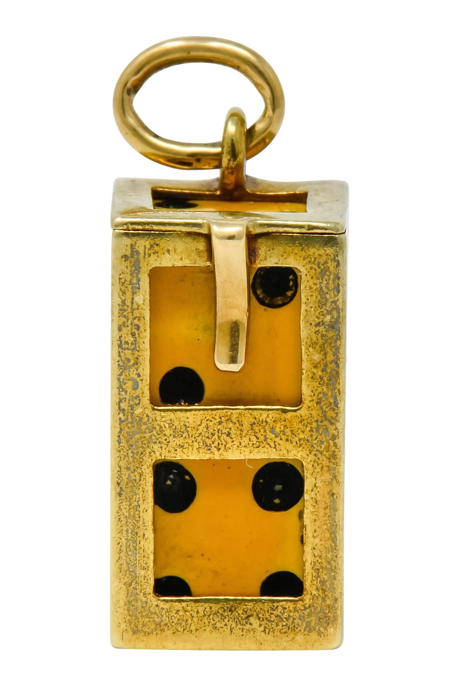 Retro Bakelite 14 Karat Gold Removable Lucky Dice Charm - Image 2