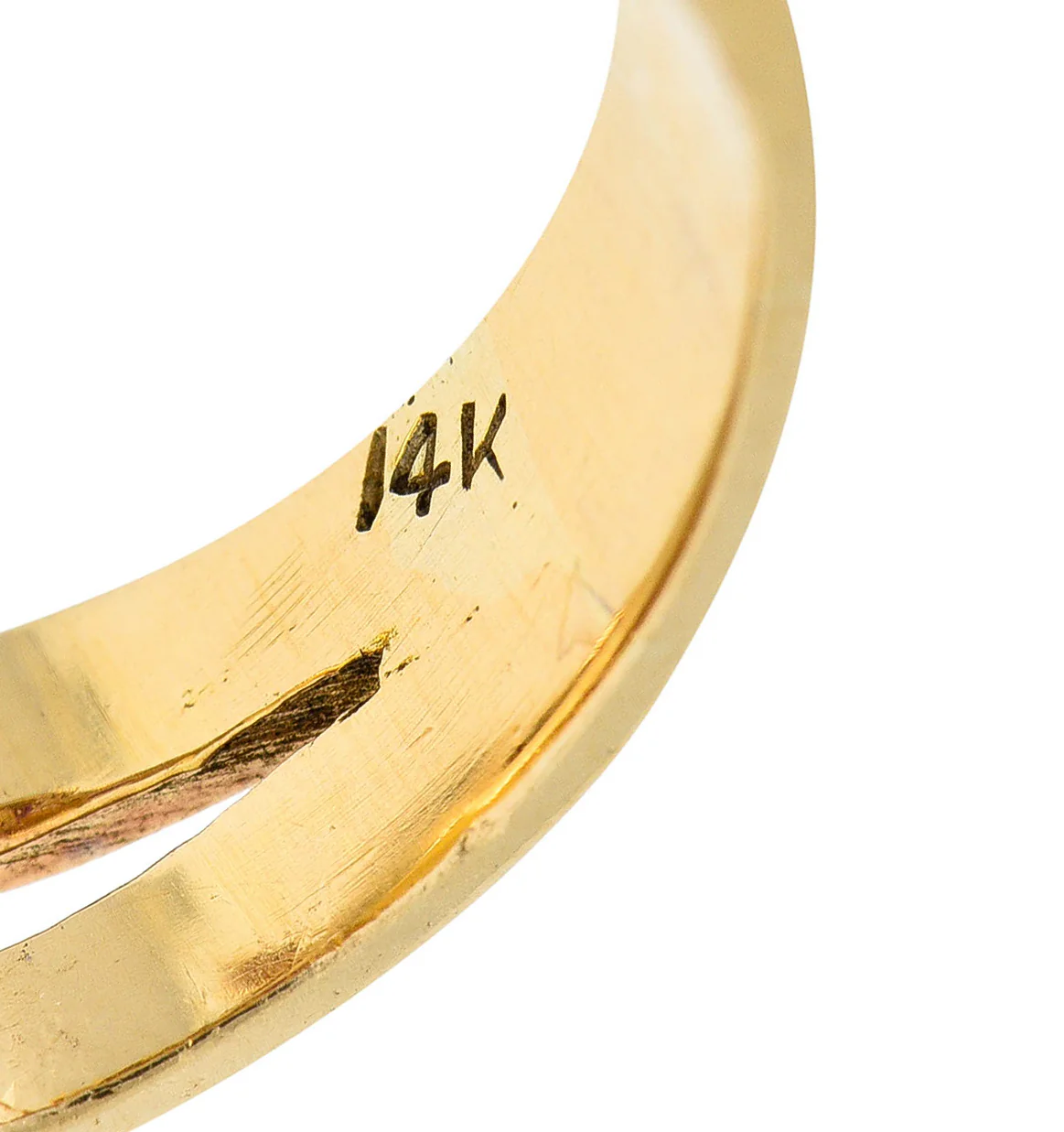 Retro Citrine Ruby Diamond 14 Karat Two-Tone Gold Statement Ring - Image 8