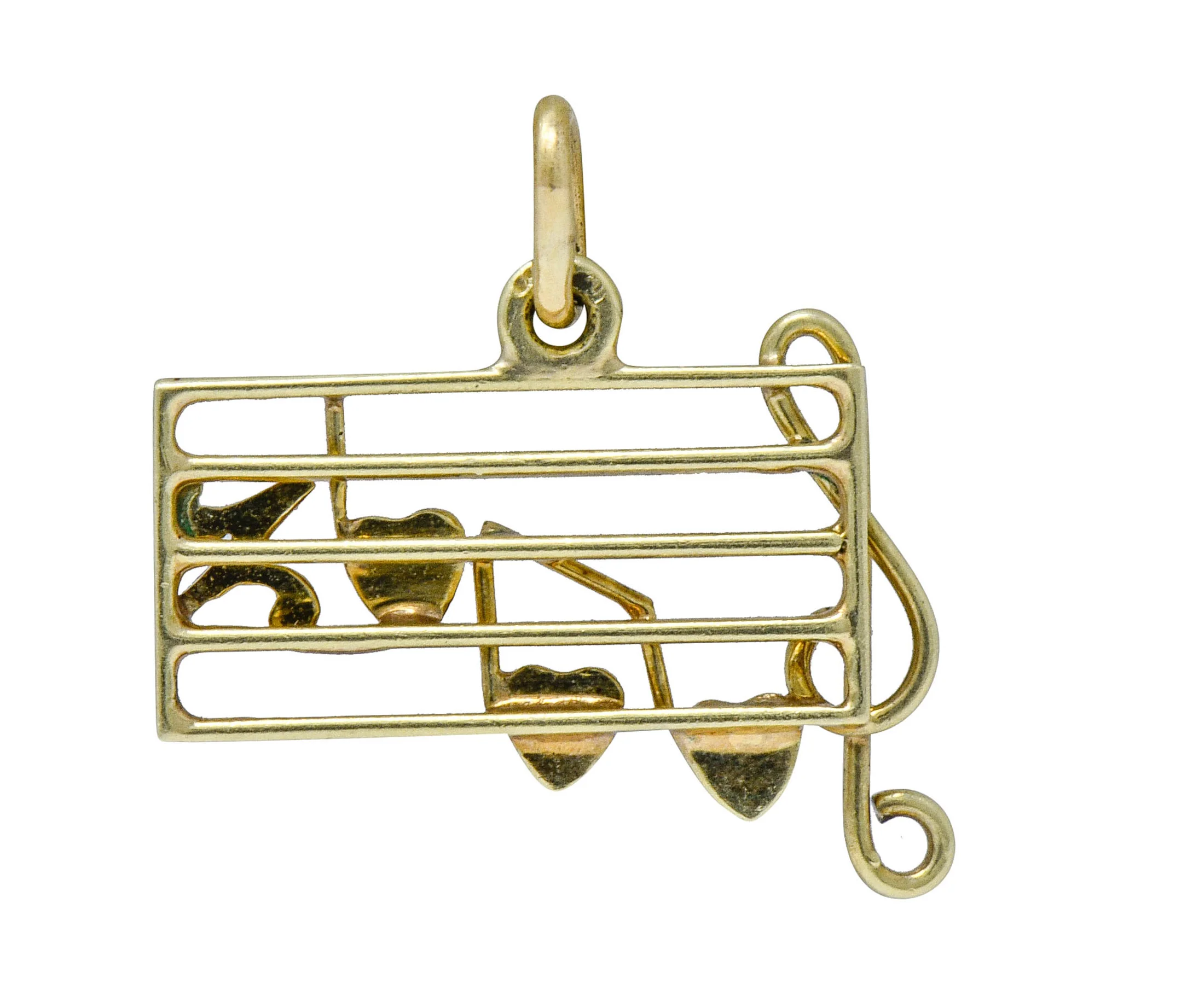 Retro Enamel 14 Karat Gold Music Note Charm - Image 4