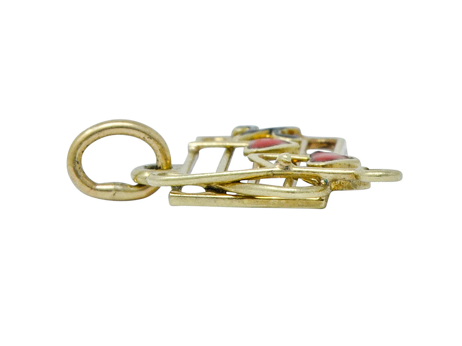 Retro Enamel 14 Karat Gold Music Note Charm - Image 6