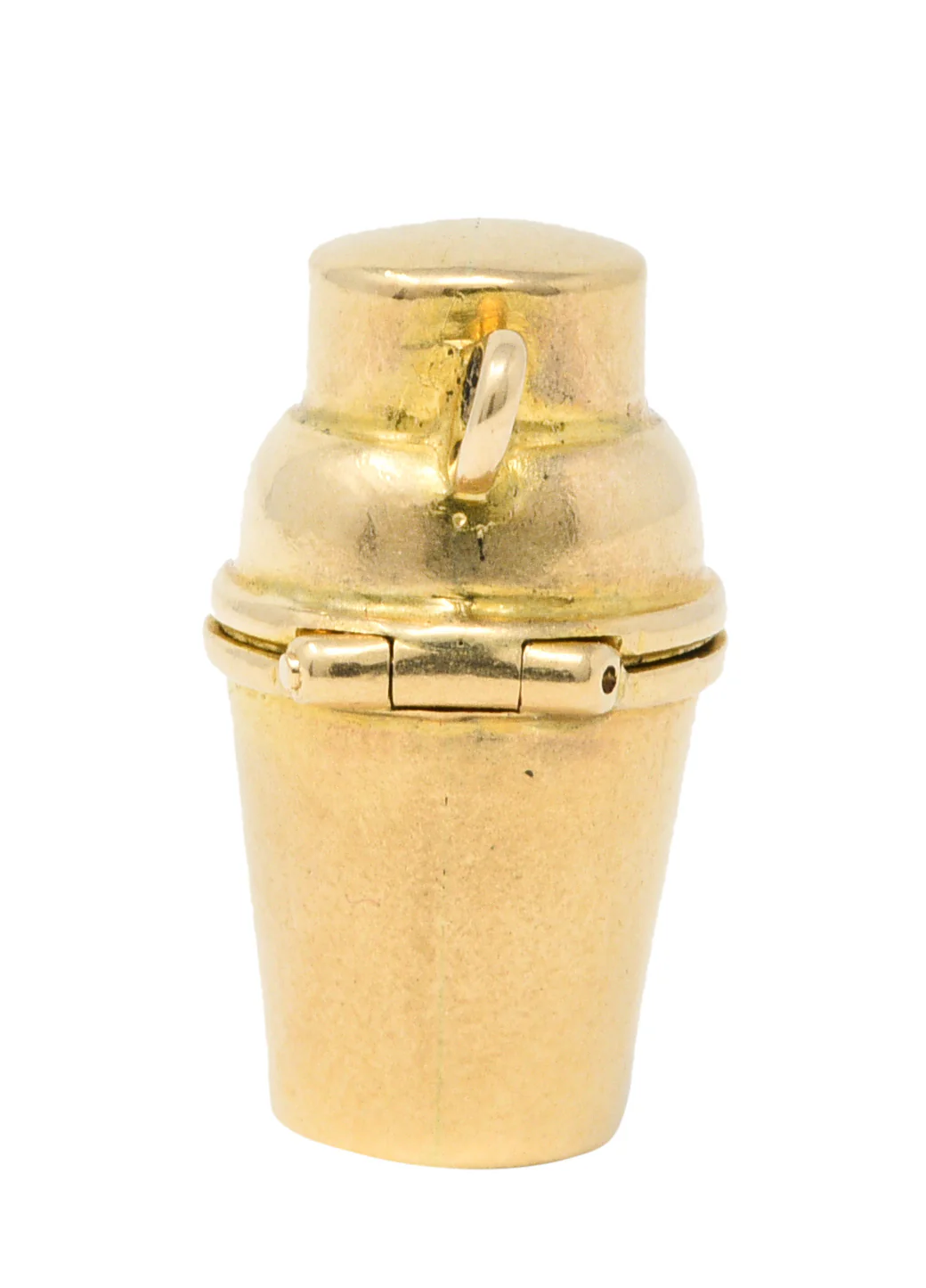 Retro Red Enamel 14 Karat Gold Devil Martini Shaker Charm - Image 7