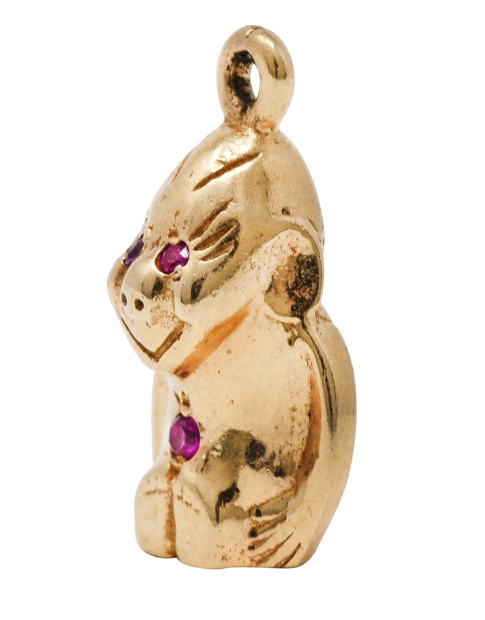 Retro Ruby 14 Karat Gold Gorilla Charm - Image 2