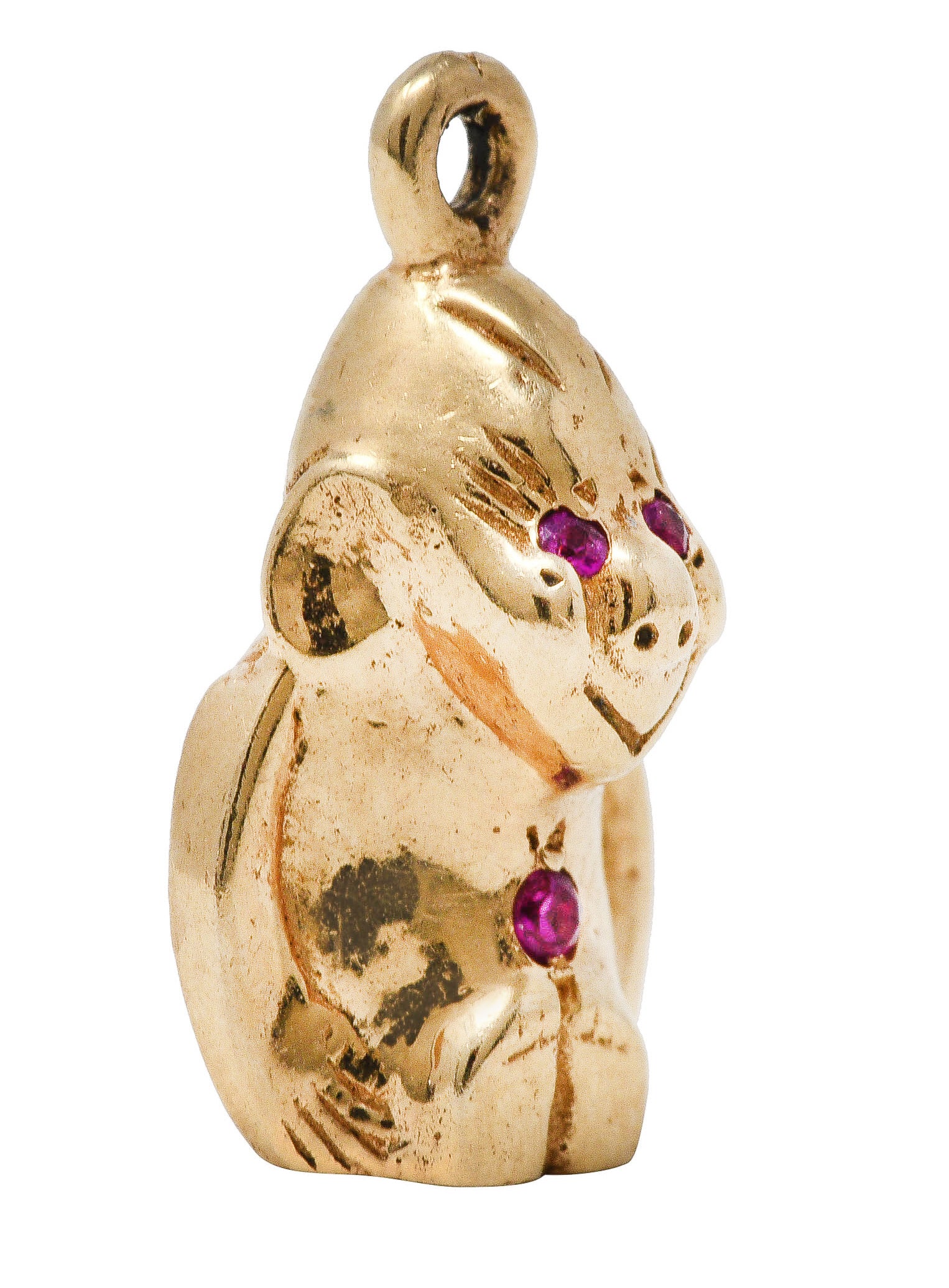 Retro Ruby 14 Karat Gold Gorilla Charm - Image 5