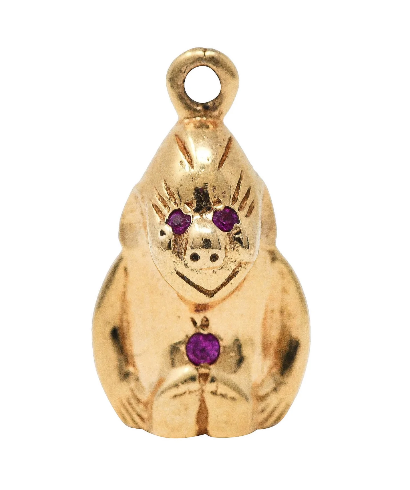 Retro Ruby 14 Karat Gold Gorilla Charm - Image 8