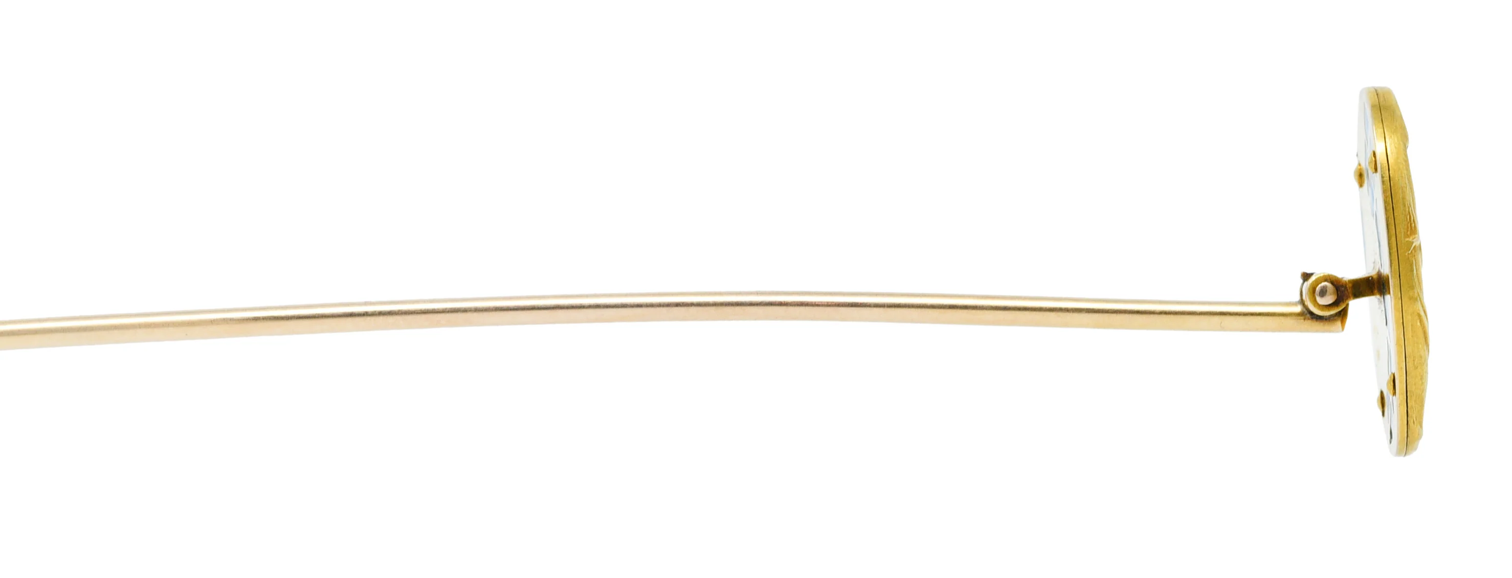 Riker Brothers Art Nouveau Plique-A-Jour 14 Karat Gold Hat Stickpin - Image 9
