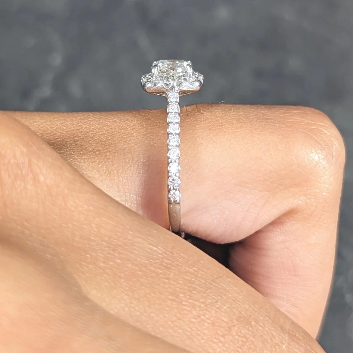 Ritani Contemporary 1.55 CTW Diamond 14 Karat Cushion Engagement Ring GIA - Image 16