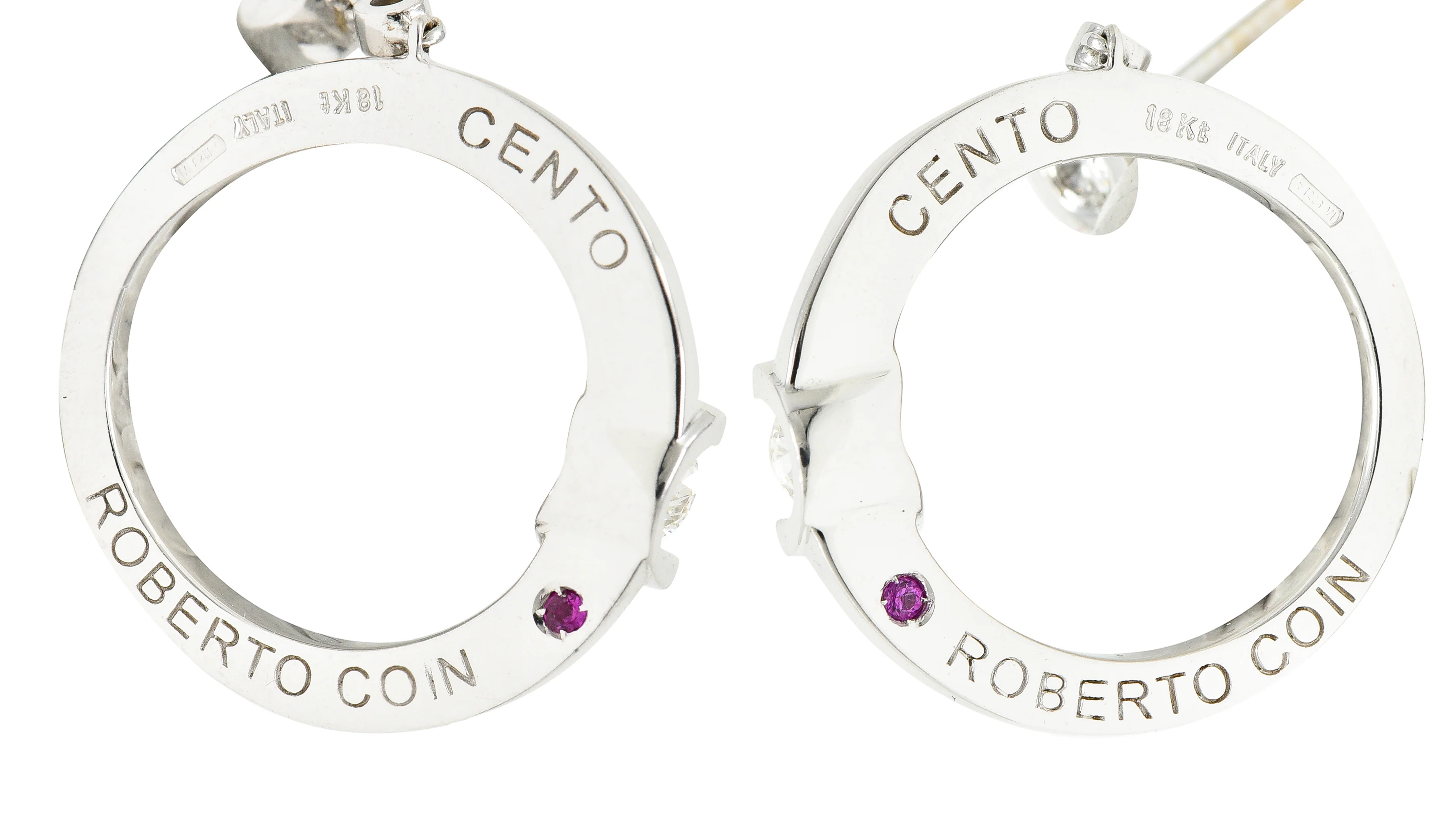Roberto Coin 1.69 CTW Diamond 18 Karat White Gold Cento Drop Earrings - Image 5
